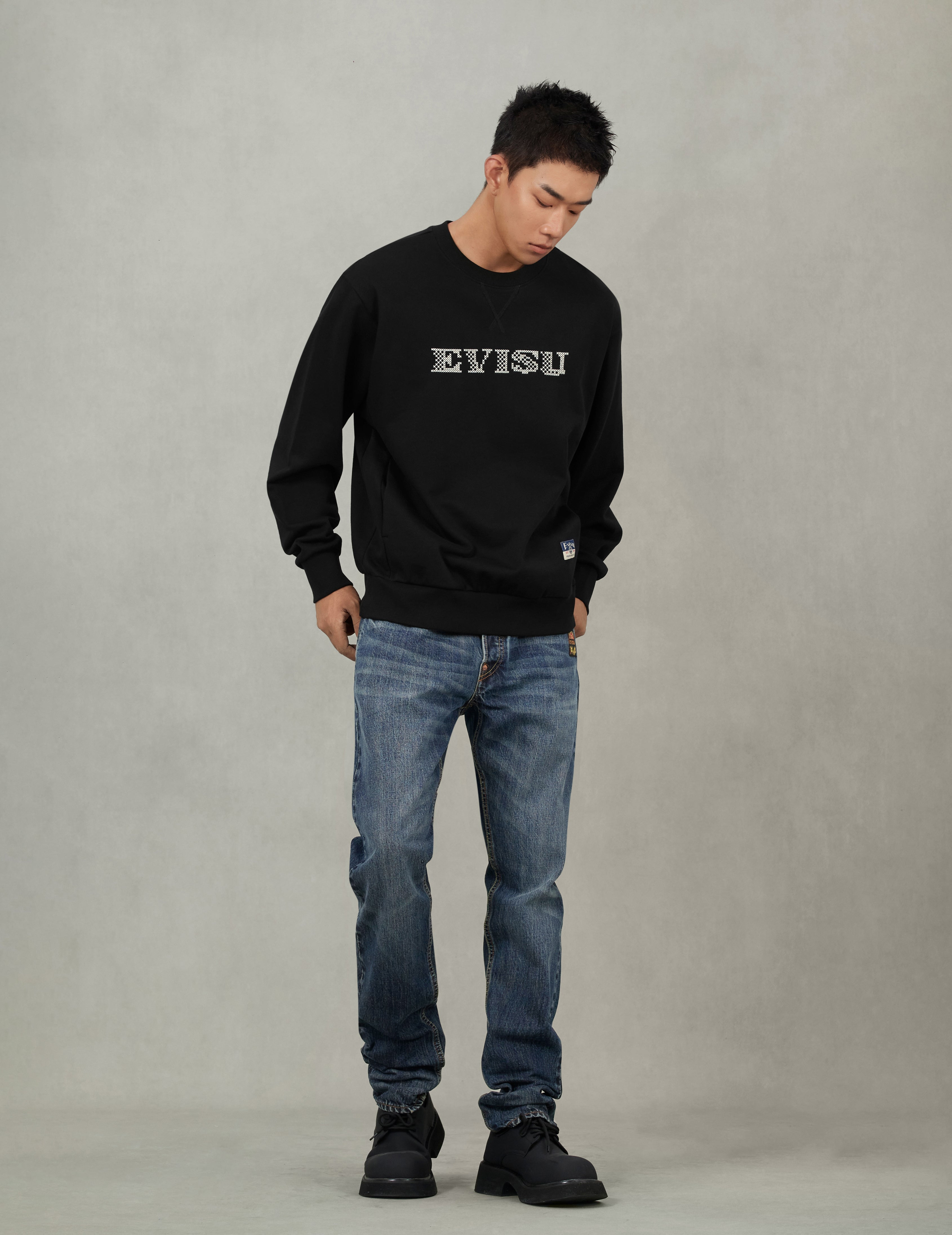 Crane and Seagull Embroidery Relax Fit Sweatshirt - 5