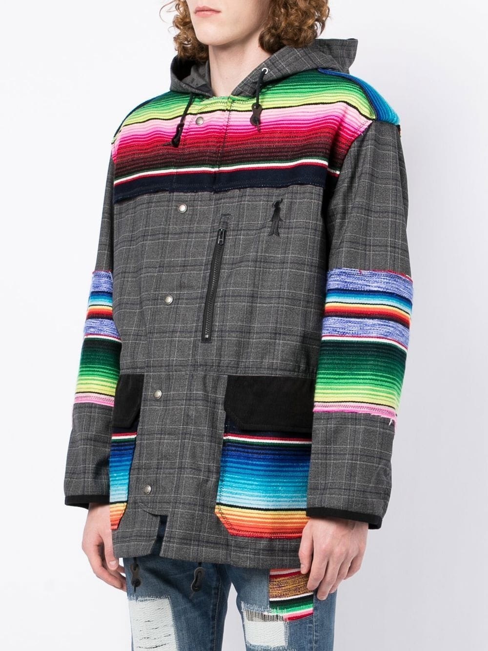 striped check jacket - 5