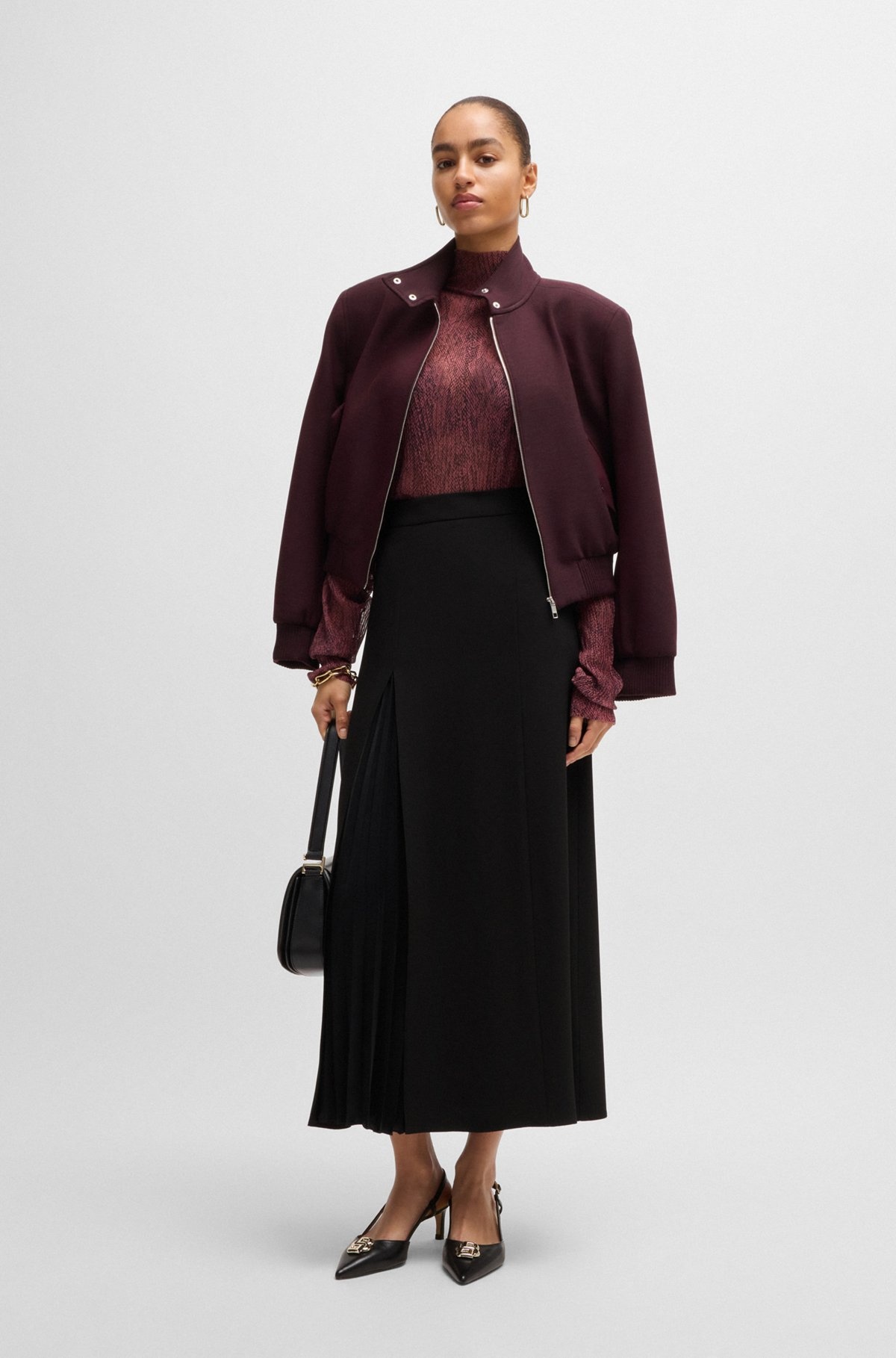 MAXI SKIRT WITH PLISSÉ DETAIL - 3