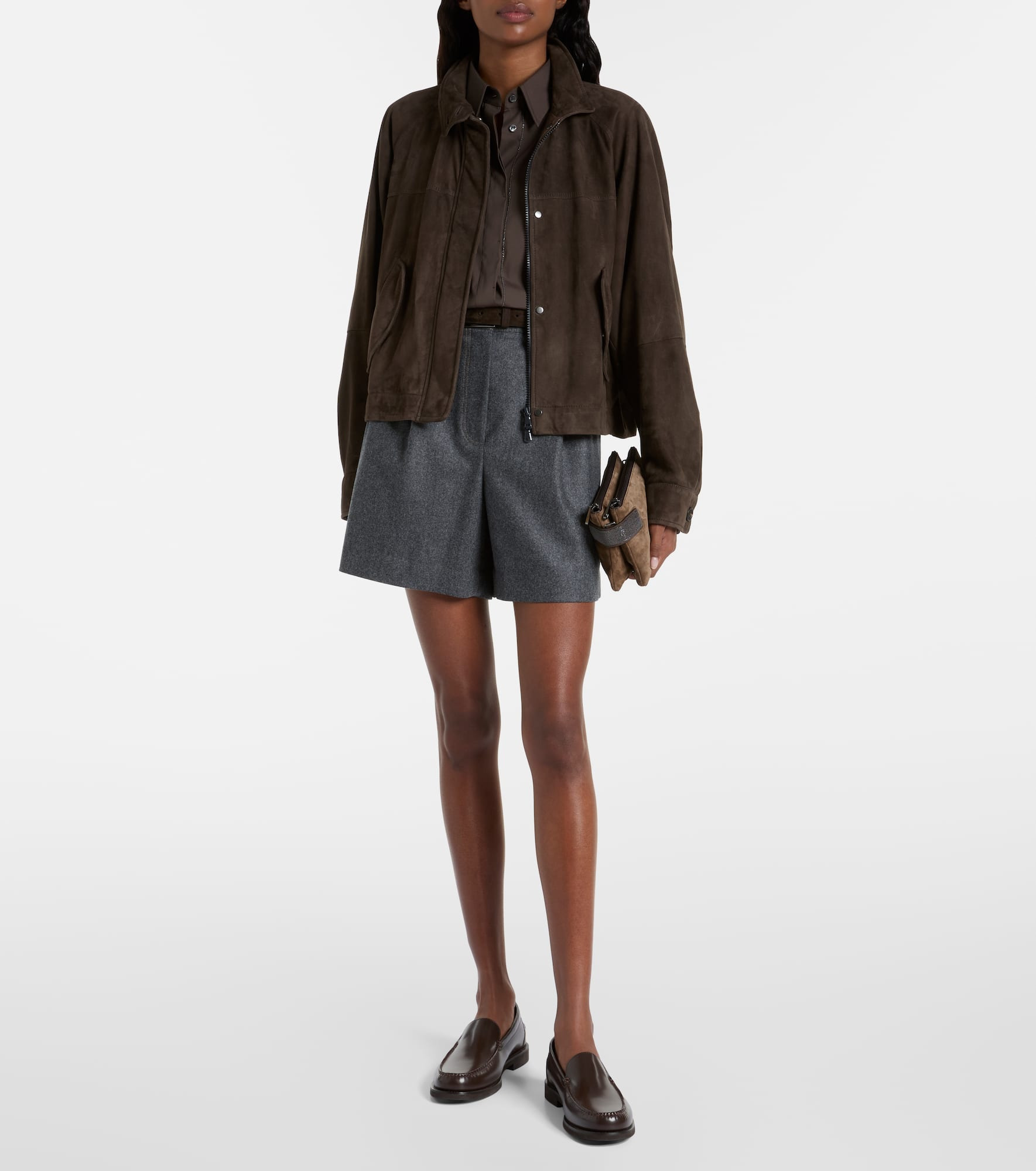 High-rise virgin wool shorts - 2