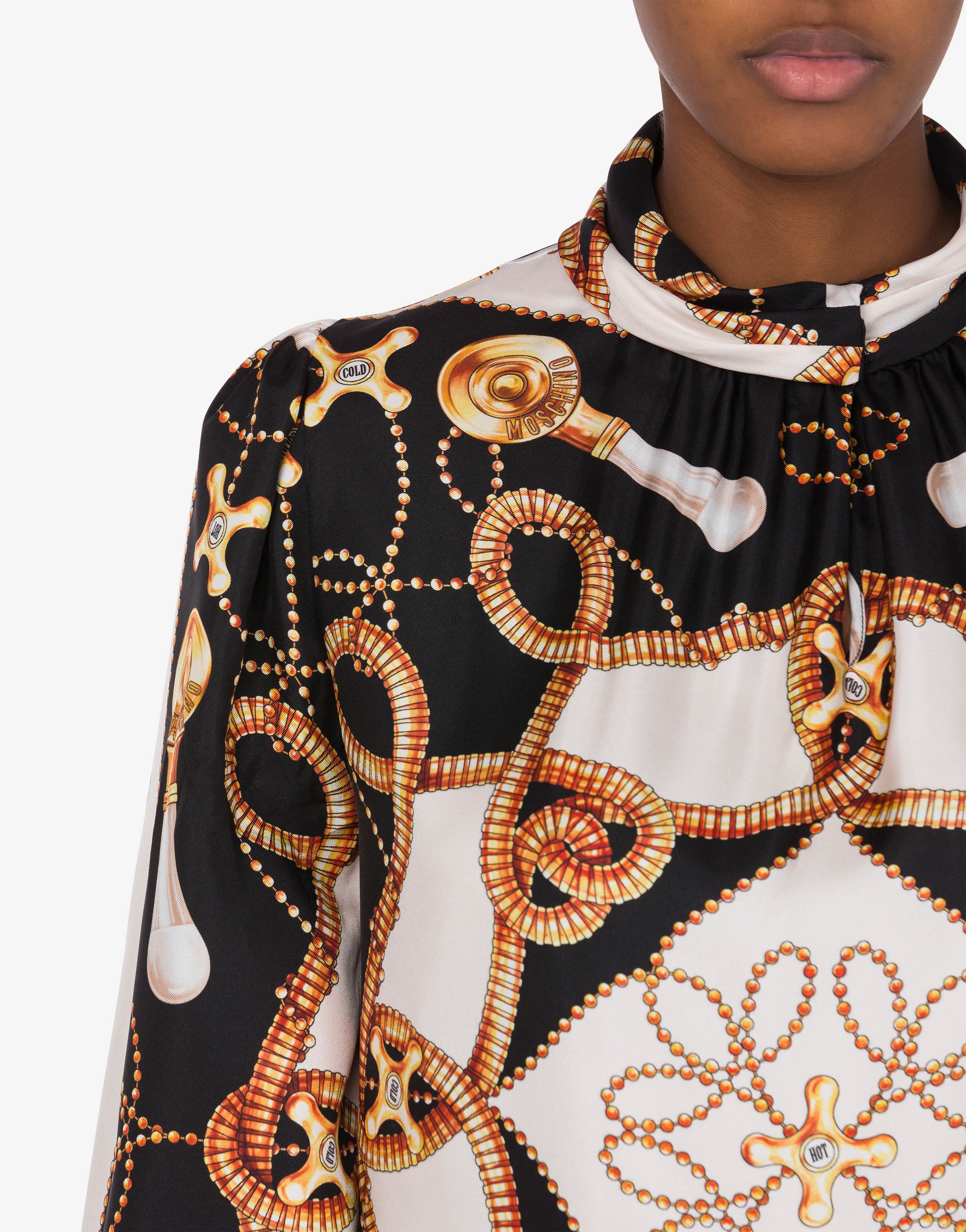 FAUCETS PRINT SILK BLOUSE - 4