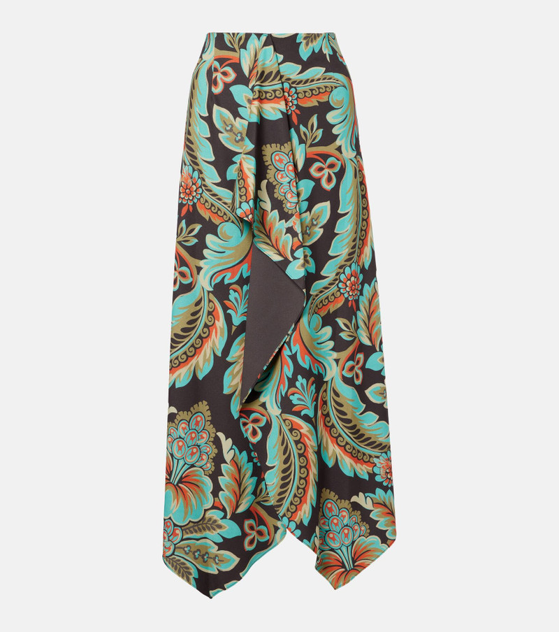 Floral asymmetric wrap skirt 1