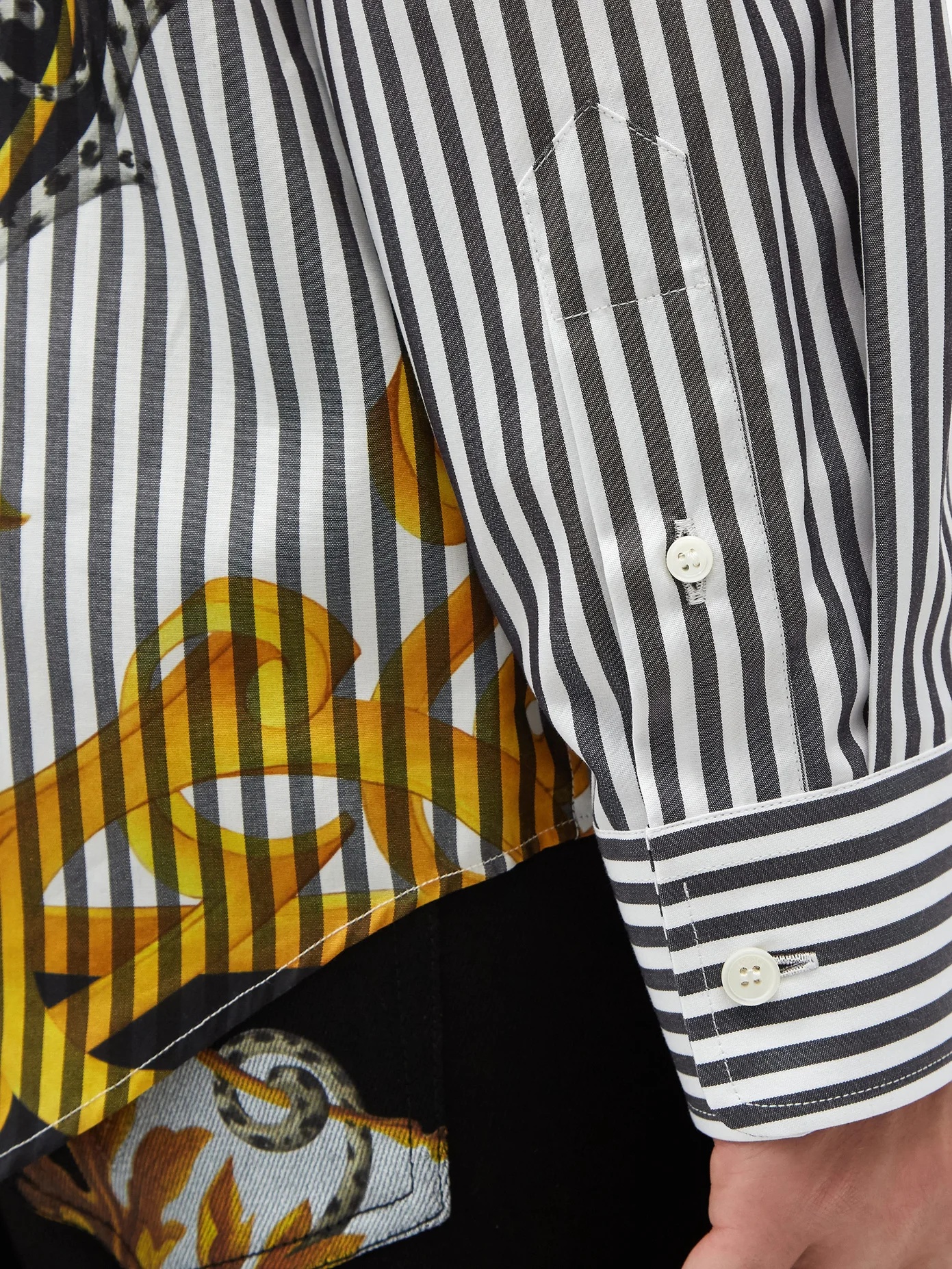 Baroque-print striped cotton-poplin shirt - 3