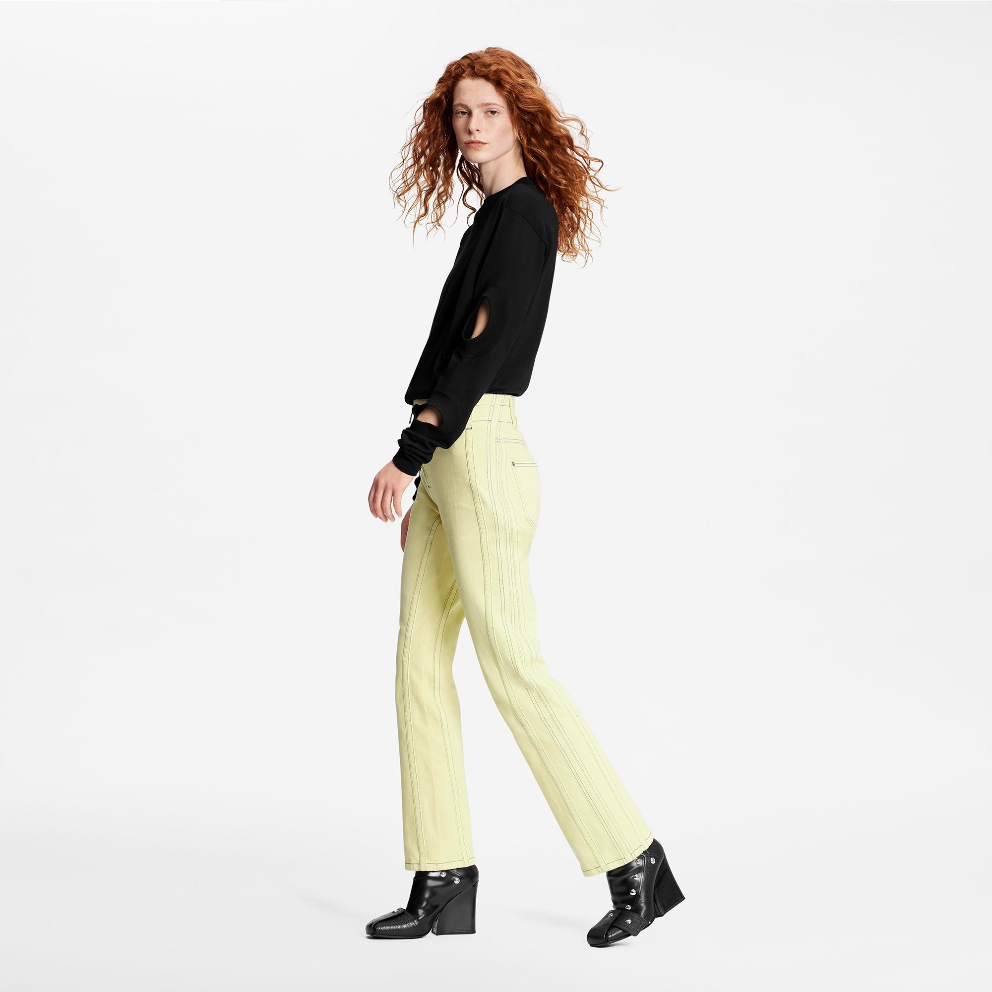 Structured Washed Denim Jeans - 4
