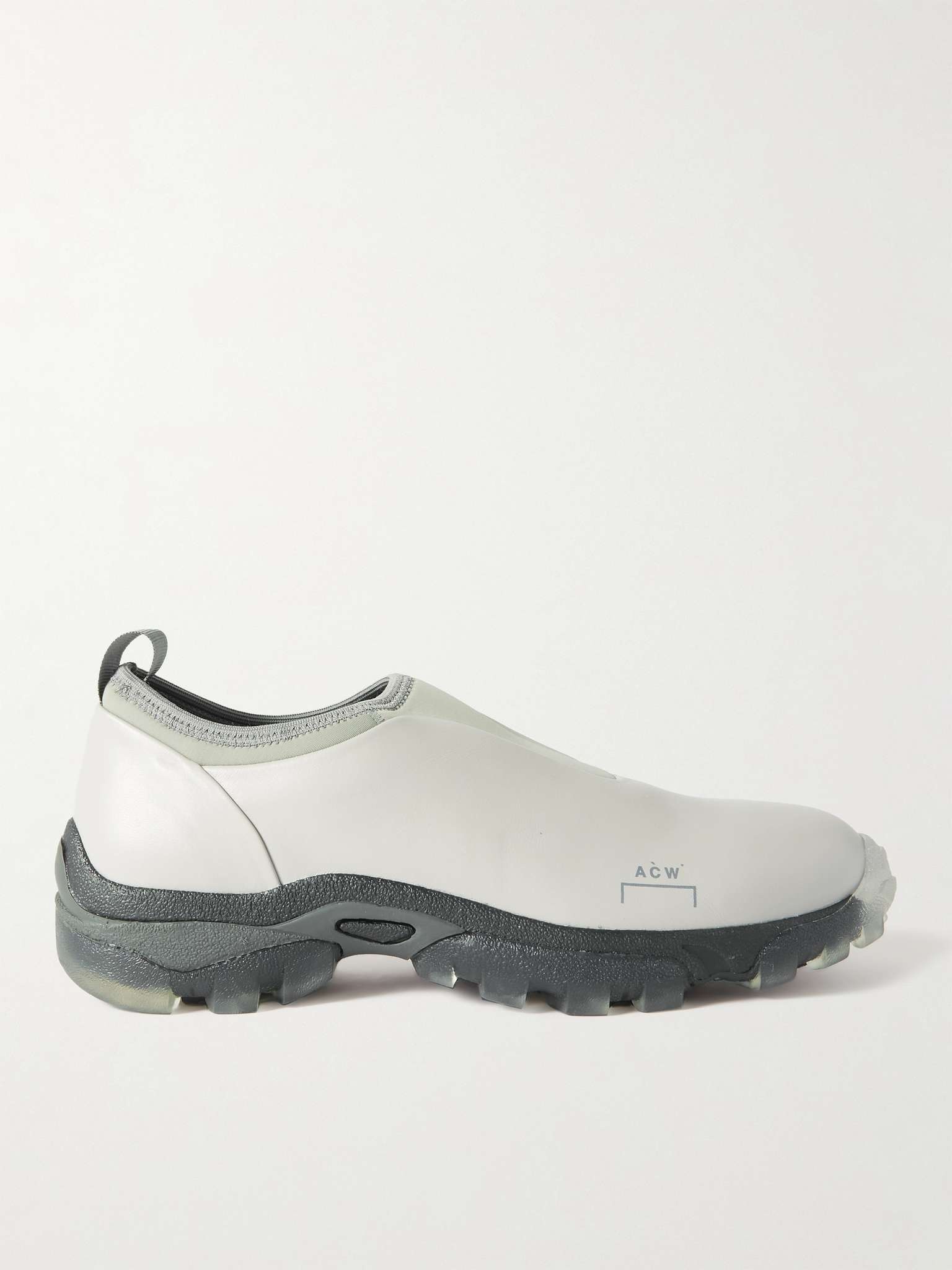 Neoprene-Trimmed Leather Slip-On Sneakers - 1