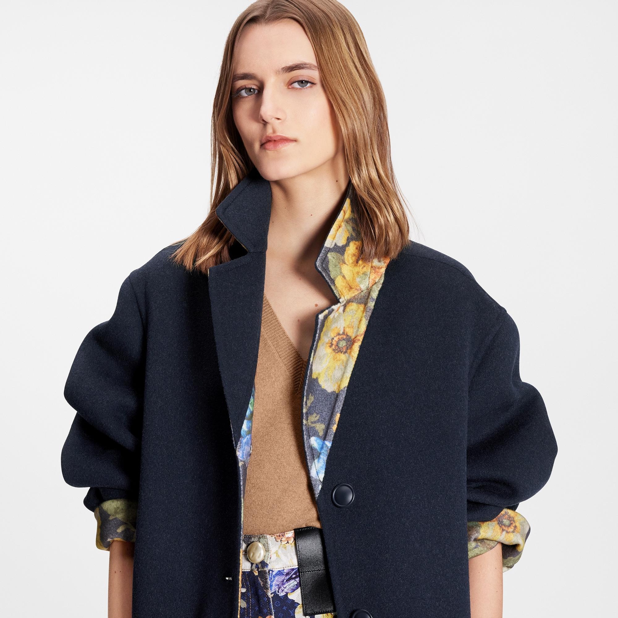 Reversible Vintage Flower Jacquard Coat - 5