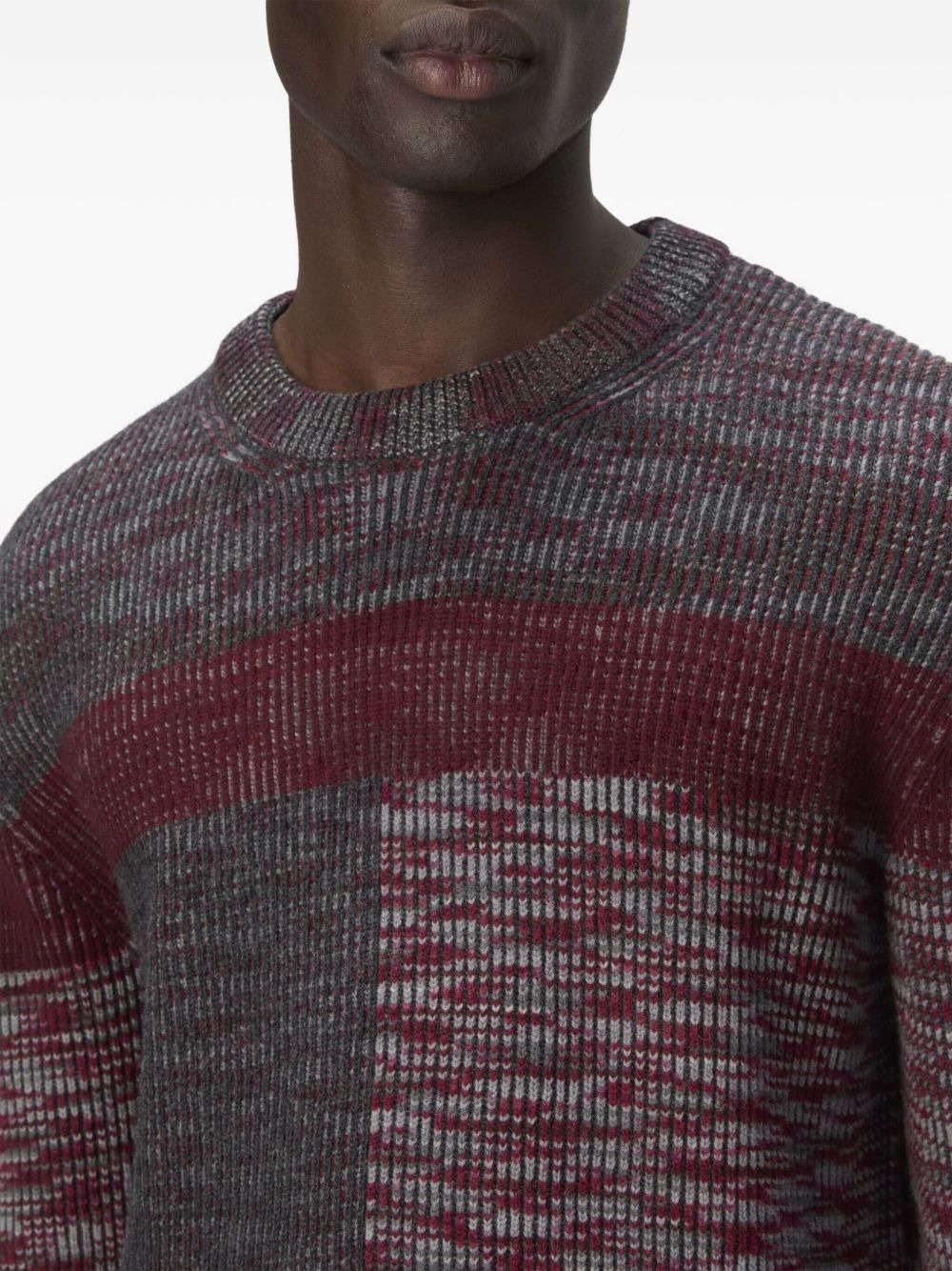 block-pattern ribbed sweater - 4