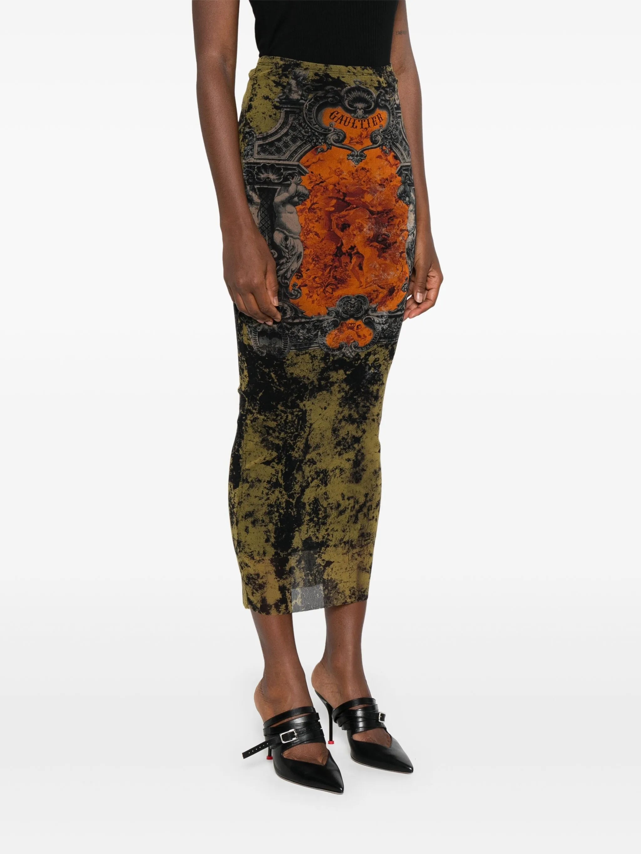 Jean Paul Gaultier Baroque-print Skirt - 3