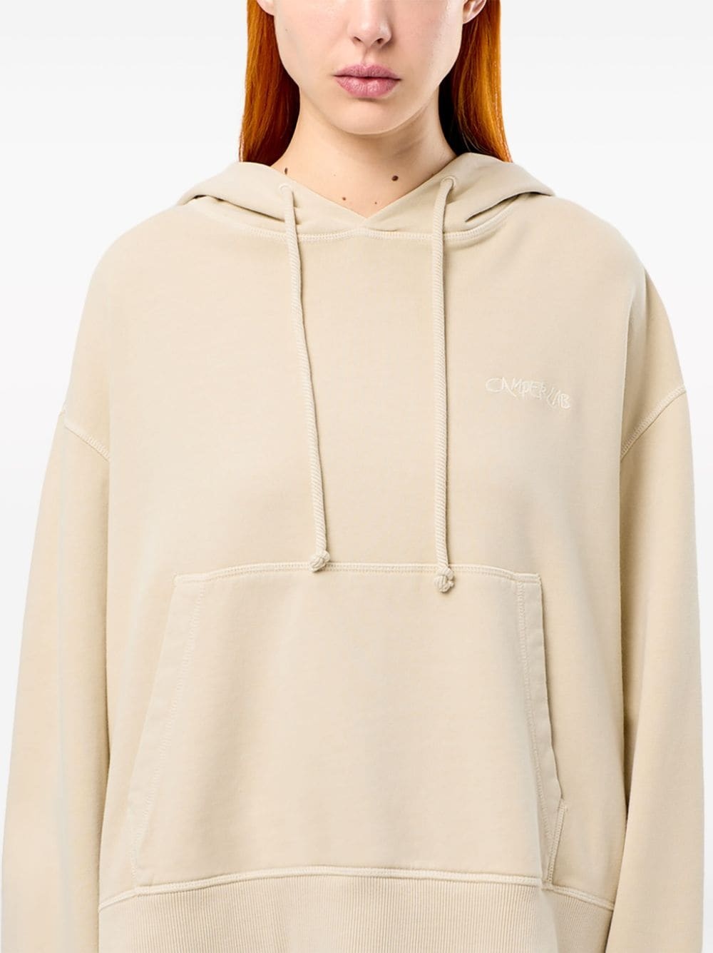 logo-embroidered cotton hoodie - 5