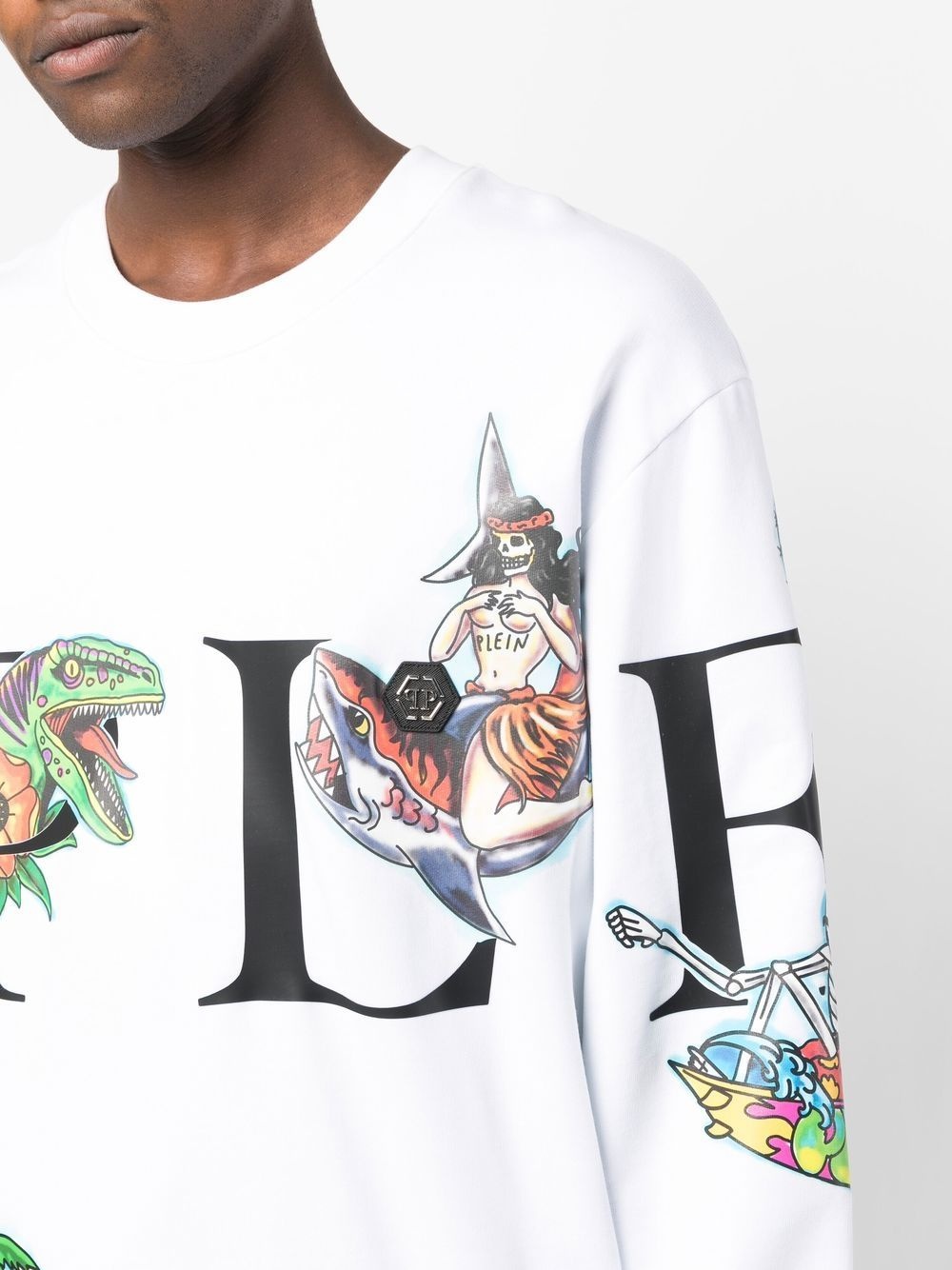 logo-print crew neck sweatshirt - 5