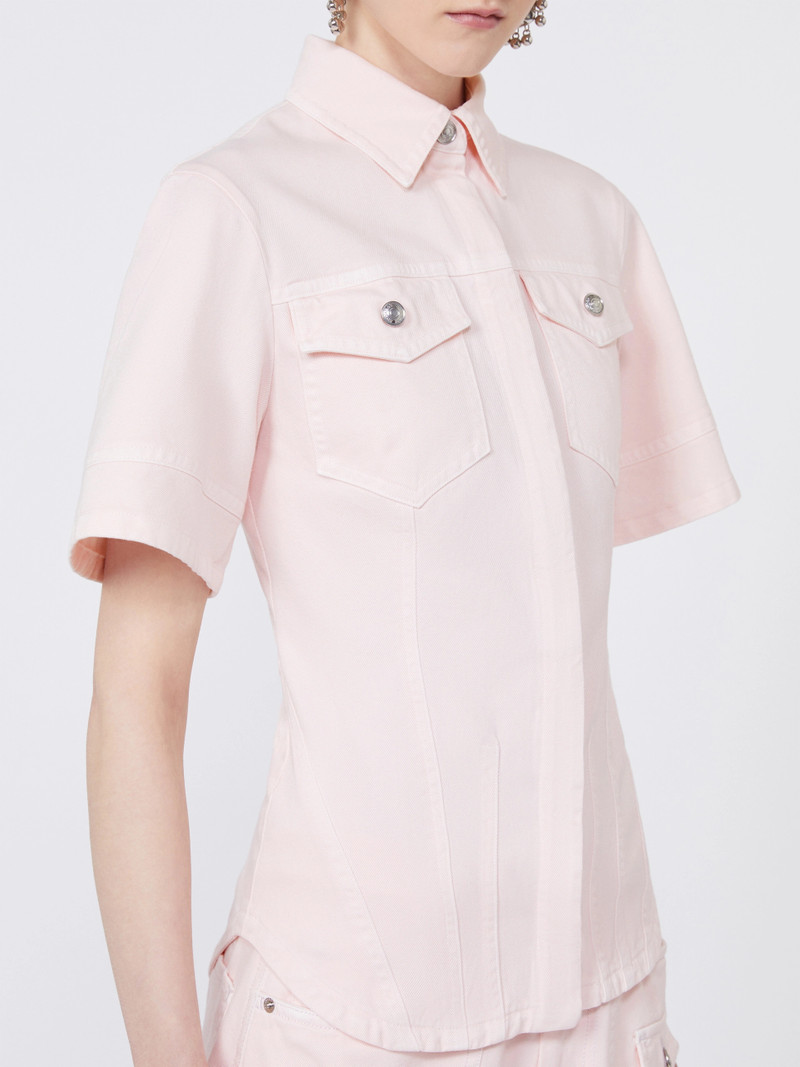 ONTANO Slim-fit bull denim shirt - PINK 6