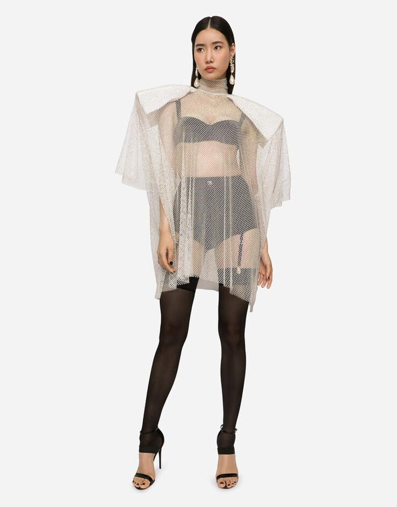 Mesh blouse with rhinestone appliqués 2