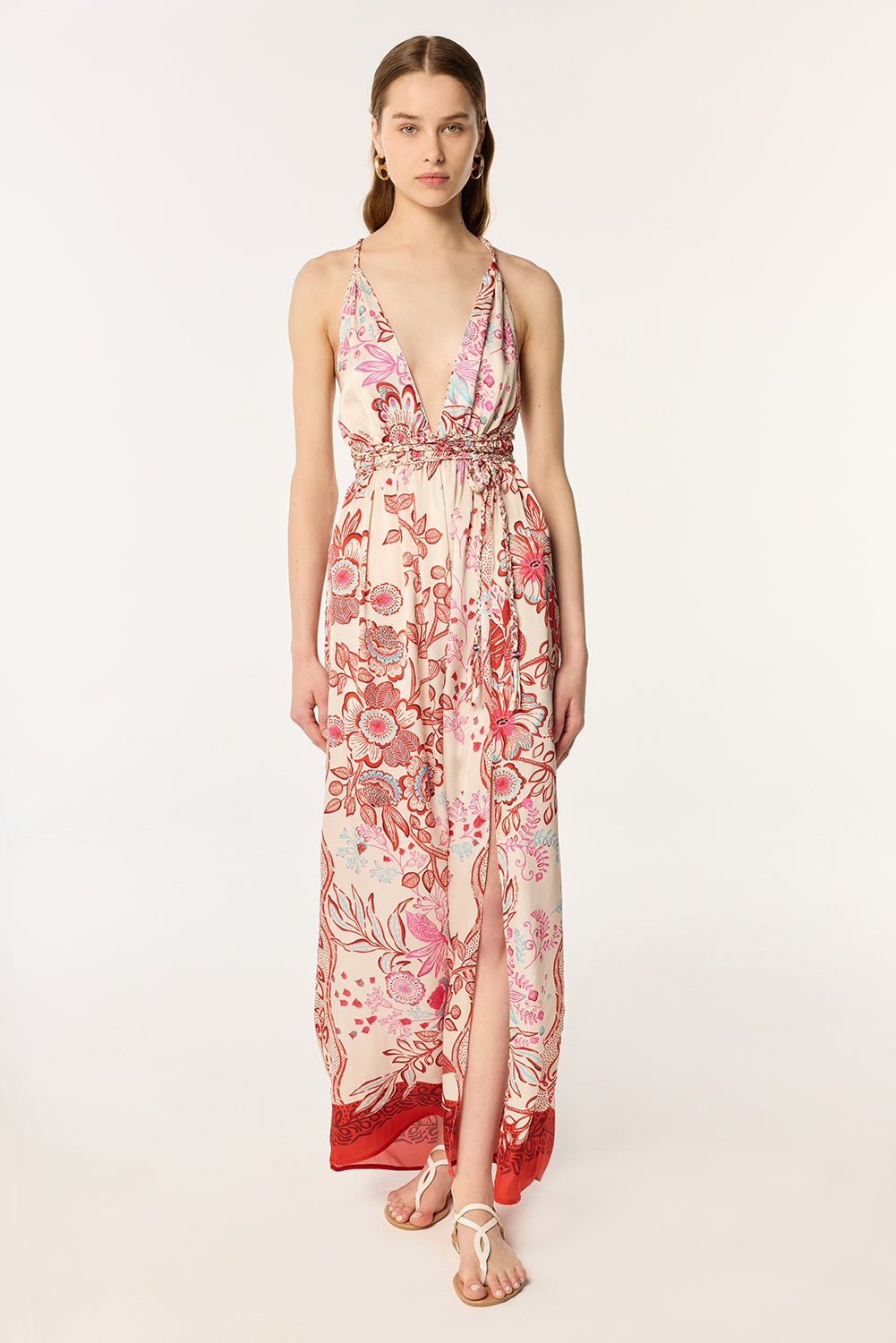 Long Dress Calla - Red Geo Fish - 1