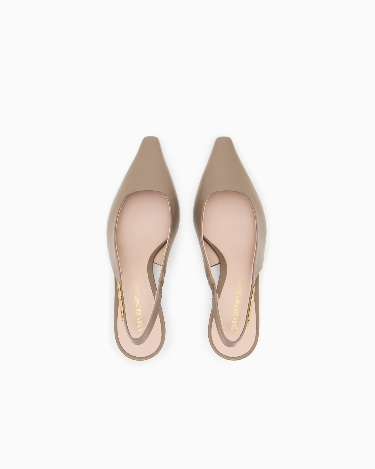 NAPPA-LEATHER SLINGBACK COURT SHOES WITH EAGLE PLATE - 3