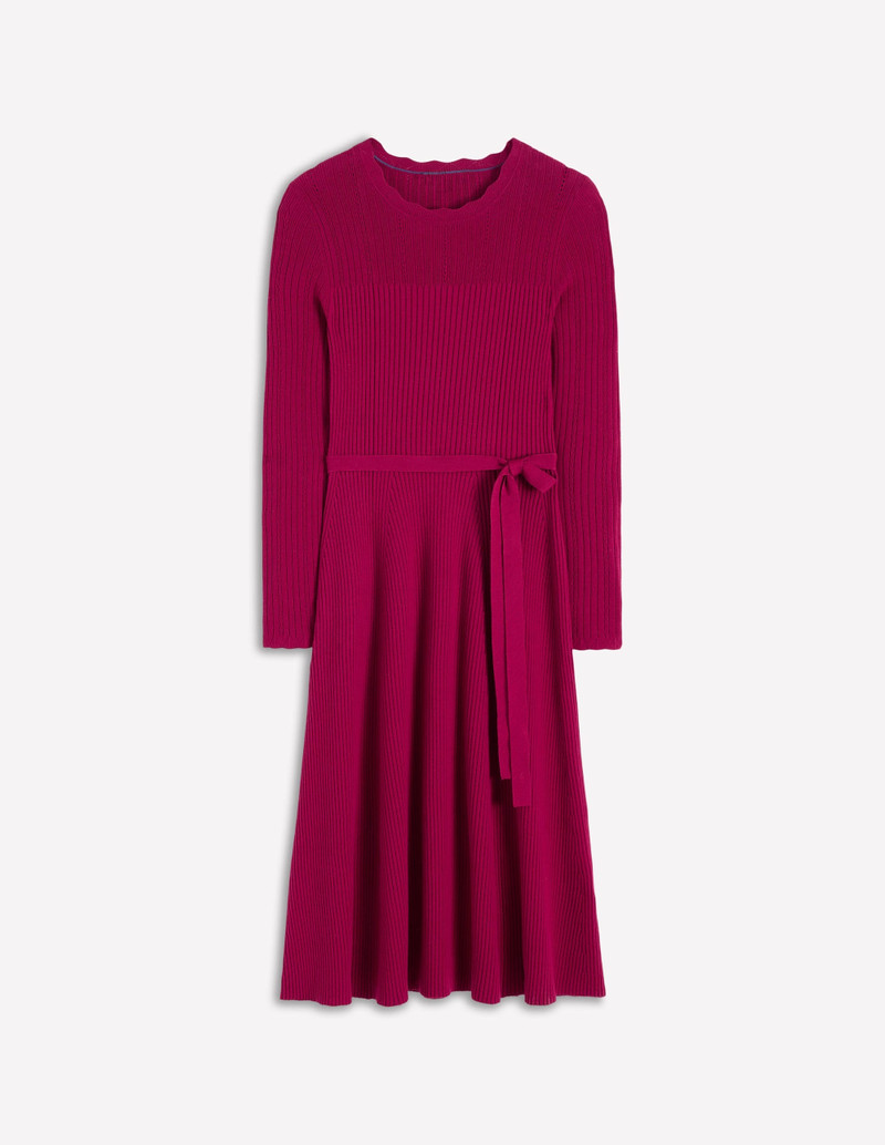 Isobel Knitted Midi Dress-Pomegranate 1