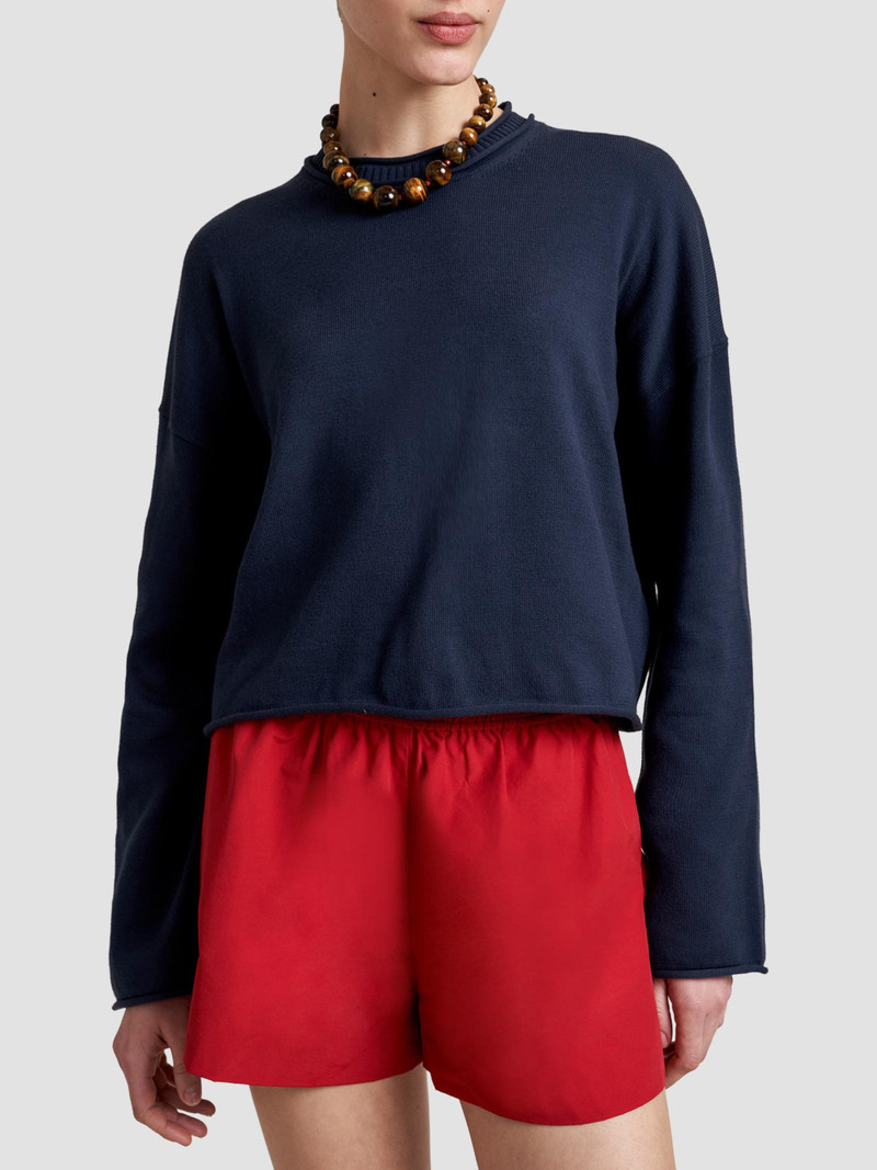 Women's Cotton Dominick Sweater - Navy 1
