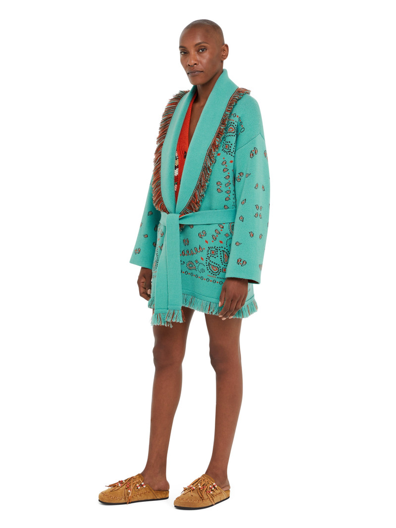 Alanui Bandana Jacquard Cardigan outlook