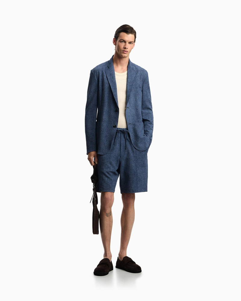 PRINTED SEERSUCKER SINGLE-BREASTED BLAZER 2