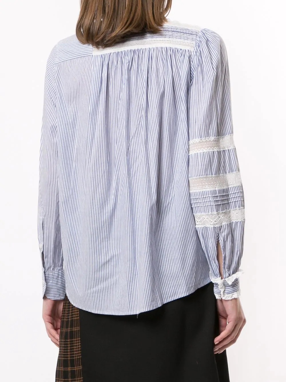 stripe-print asymmetric blouse  - 4