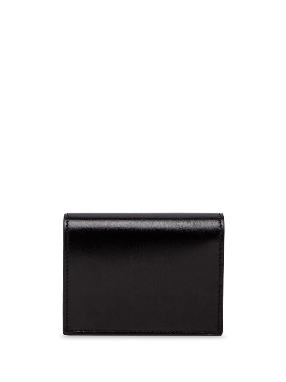 logo-plaque leather wallet - 2