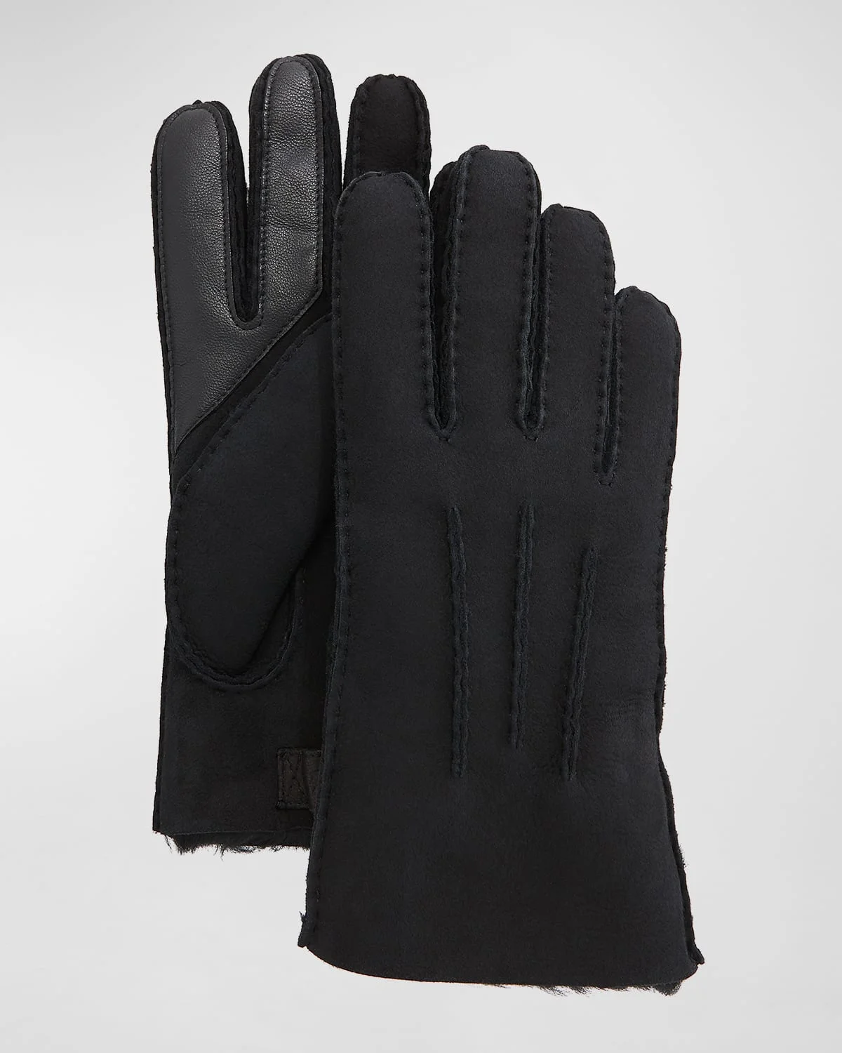 Men & apos;s Three-Cord Contrast Sheepskin Gloves - 1