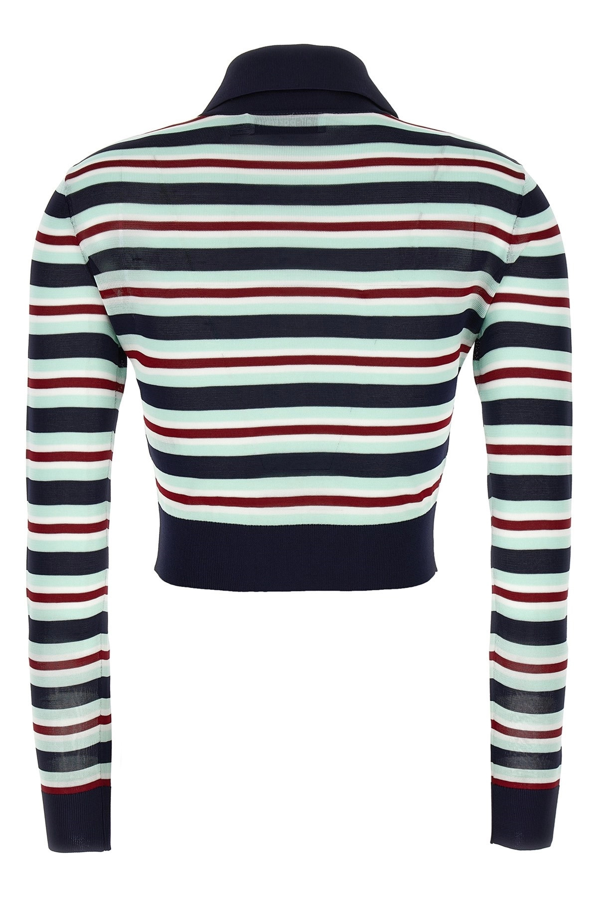 'Navy Striped Viscose Knit' cardigan - 2