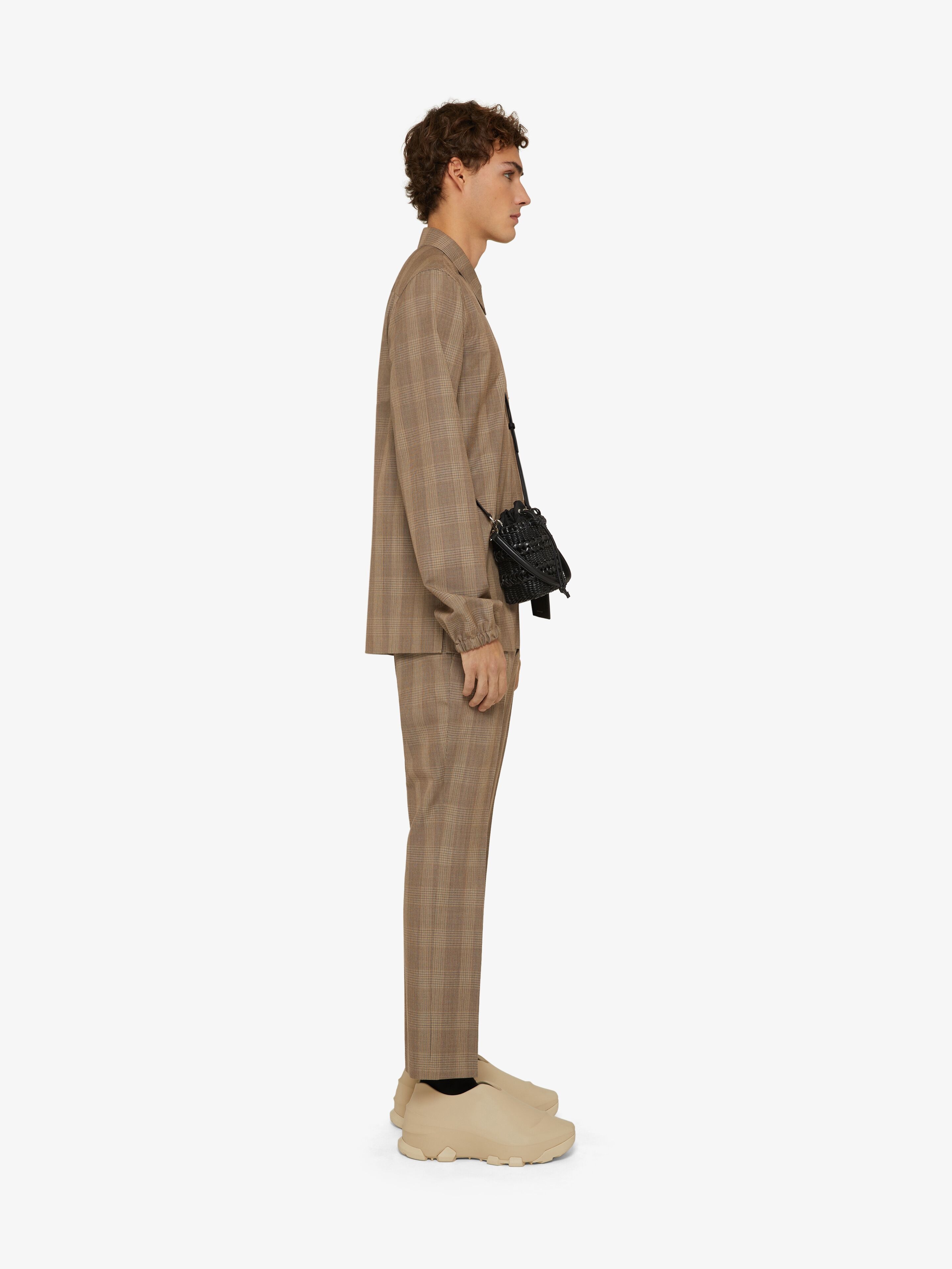 ZIPPED SHIRT IN WOOL WITH PRINCE OF WALES PRINT - 3