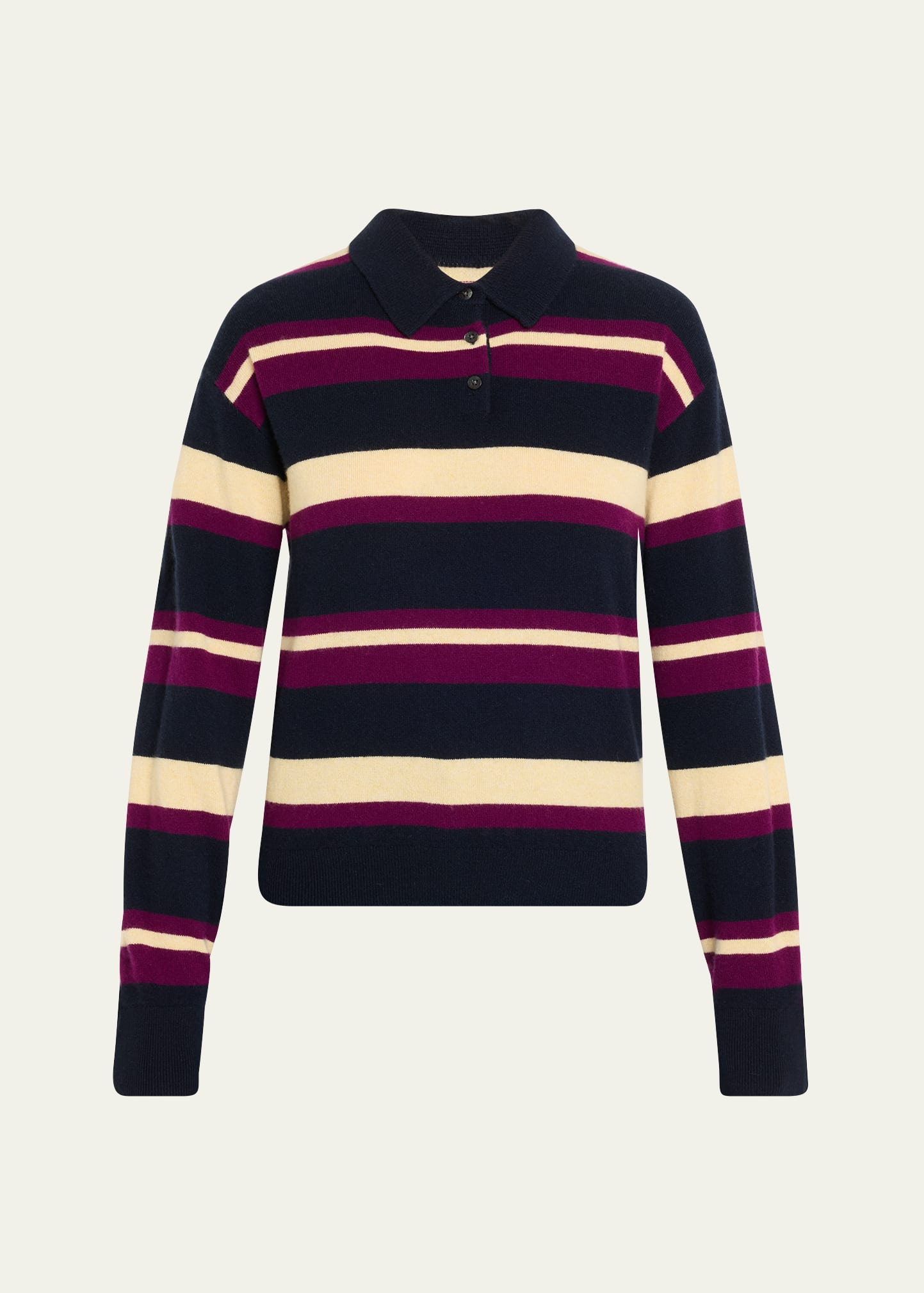 Collegiate Striped Cashmere Polo - 1