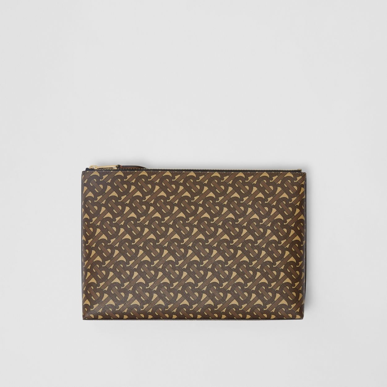 Monogram Print E-canvas Zip Pouch - 1