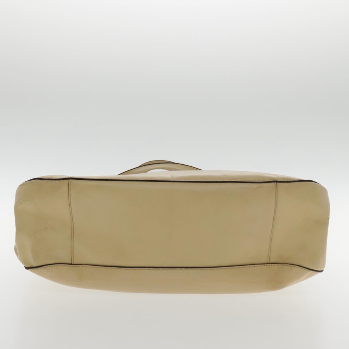 CELINE Tote Bag Leather Beige Gold - 5