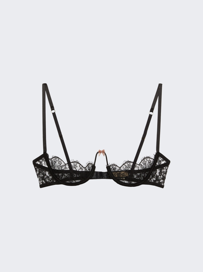 Floral Lace Bra Black 1