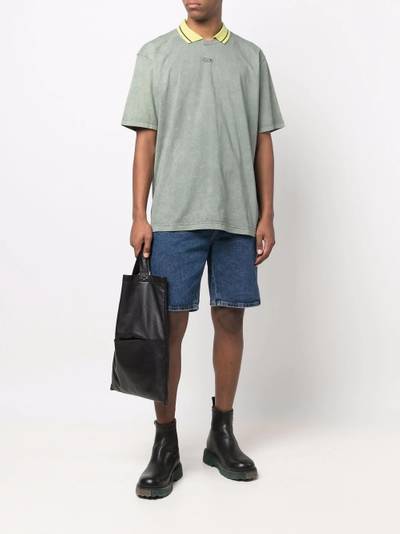 Diesel acid-wash polo collar T-shirt outlook