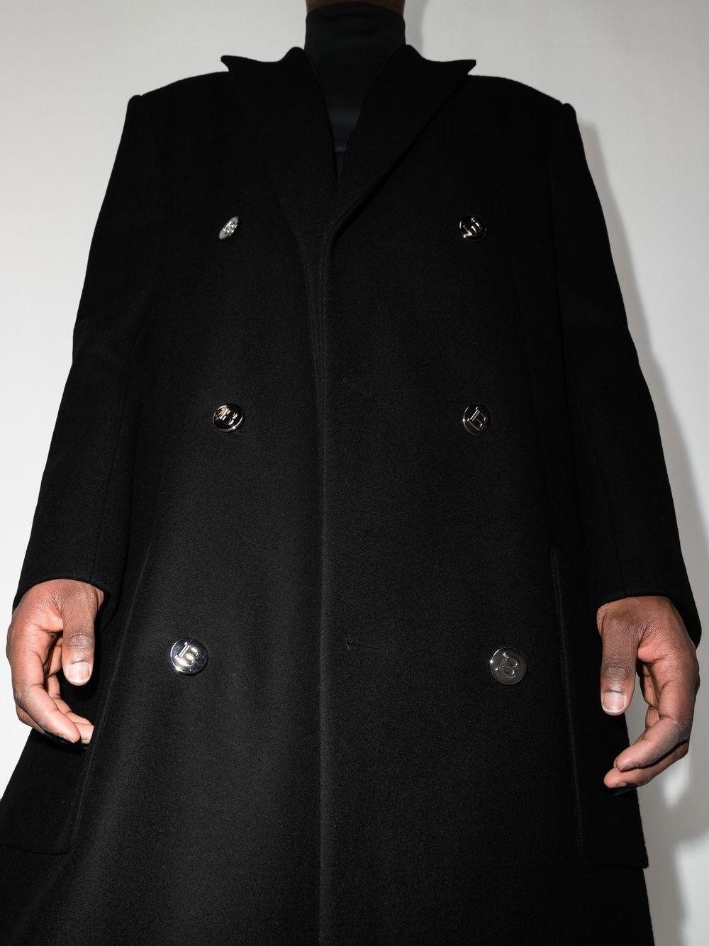 double-breasted tailored coat - 4