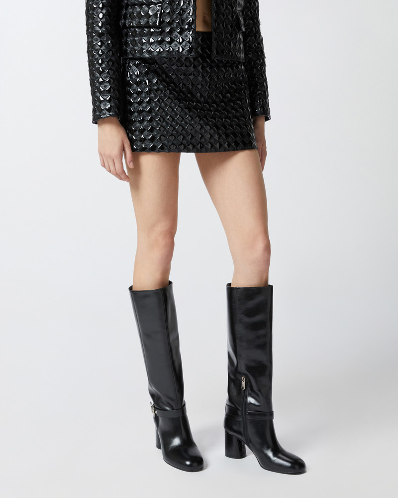 PATENT LEATHER MINI SKIRT WITH QUILTED PATTERN 3