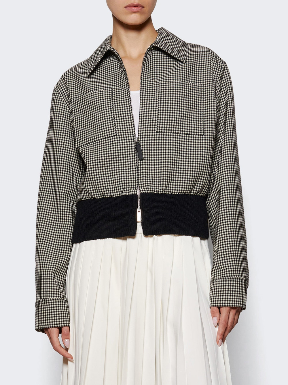 Micro Check Jacket Black And White - 2