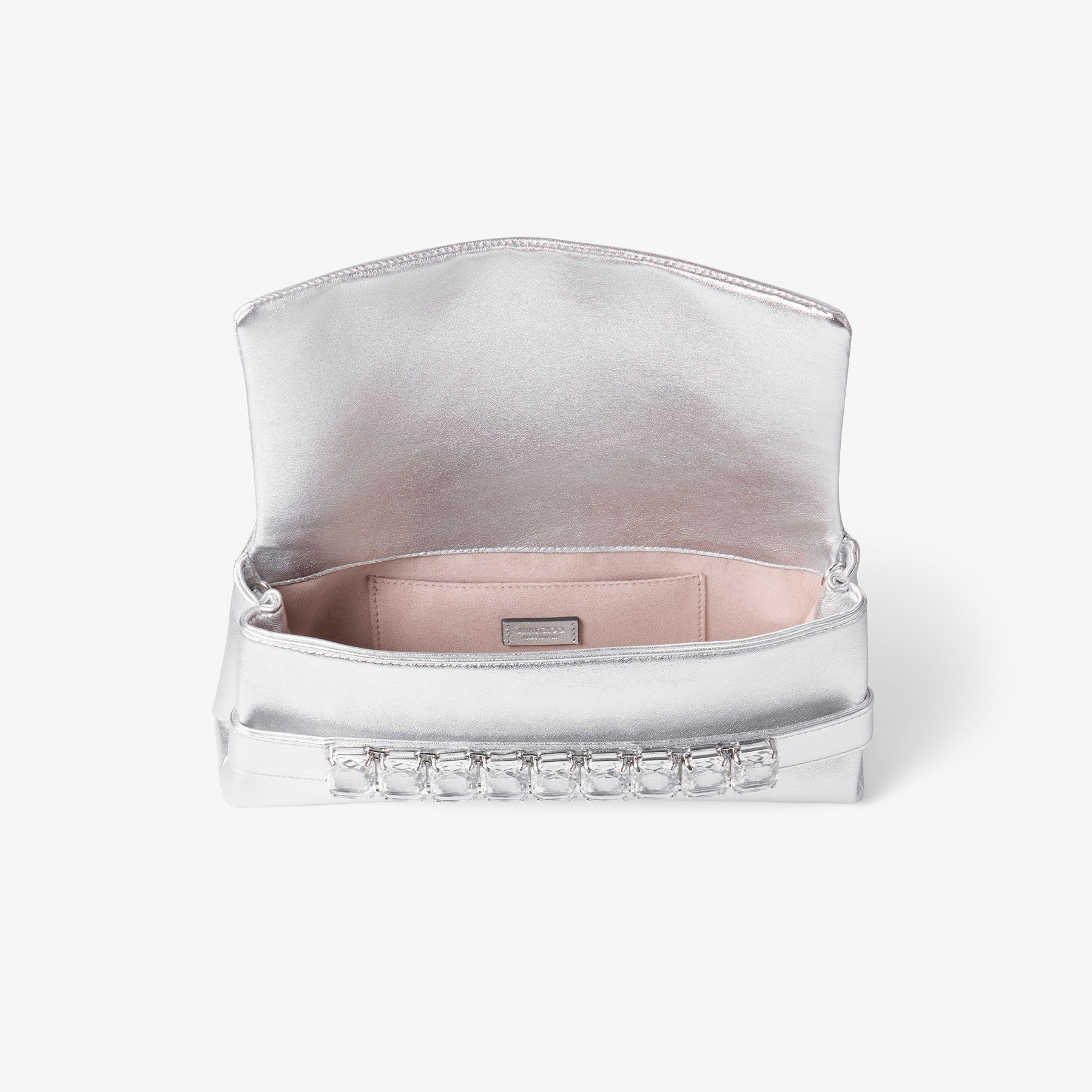 Kya
Silver Metallic Nappa Leather Clutch Bag - 5
