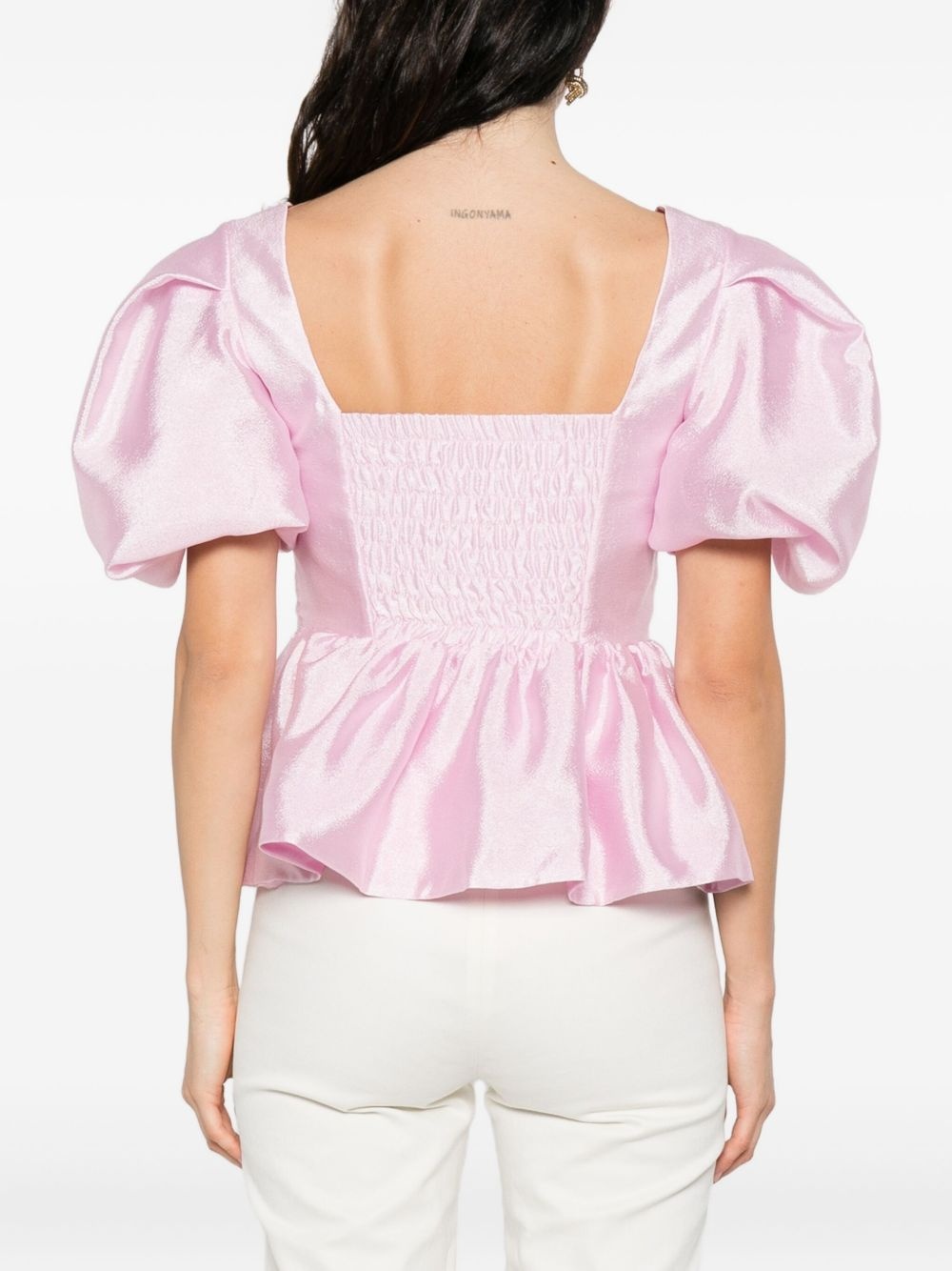 puff-sleeve peplum top - 4