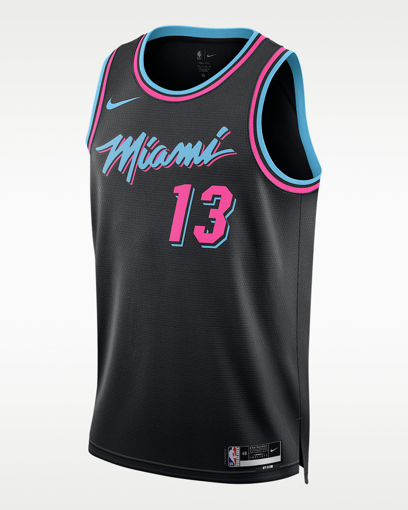 Bam Adebayo Miami Heat City Edition Men's Nike NBA Swingman Jersey 1