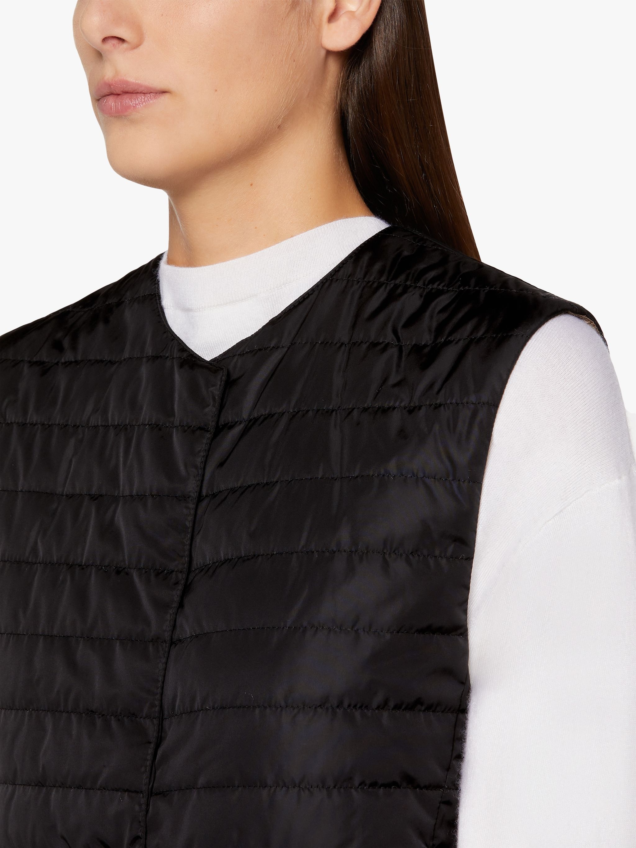 ISABEL BLACK NYLON LINER VEST | LQV-007 - 5