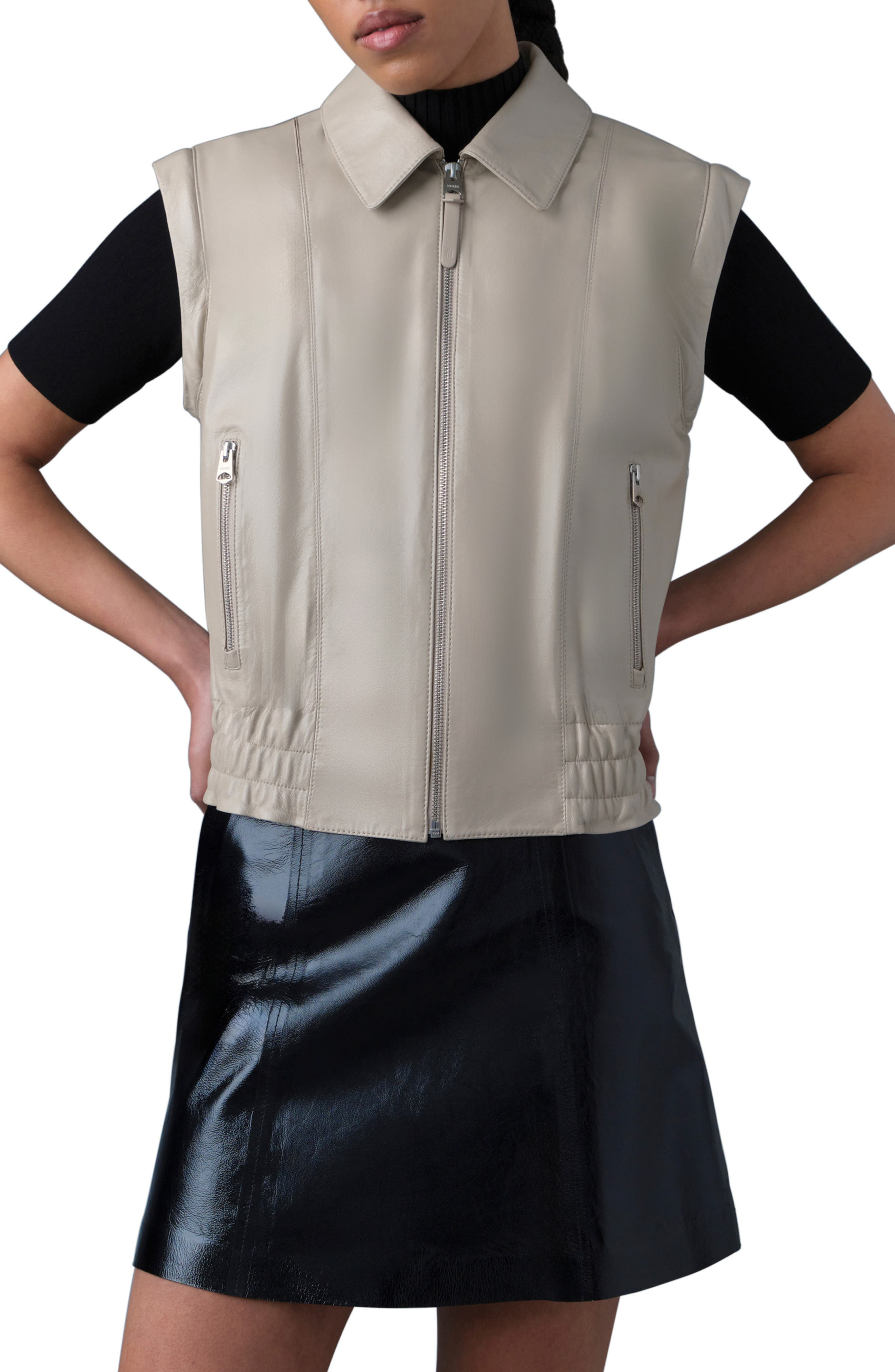 Amoree 2-in-1 Paneled Leather Jacket - 2