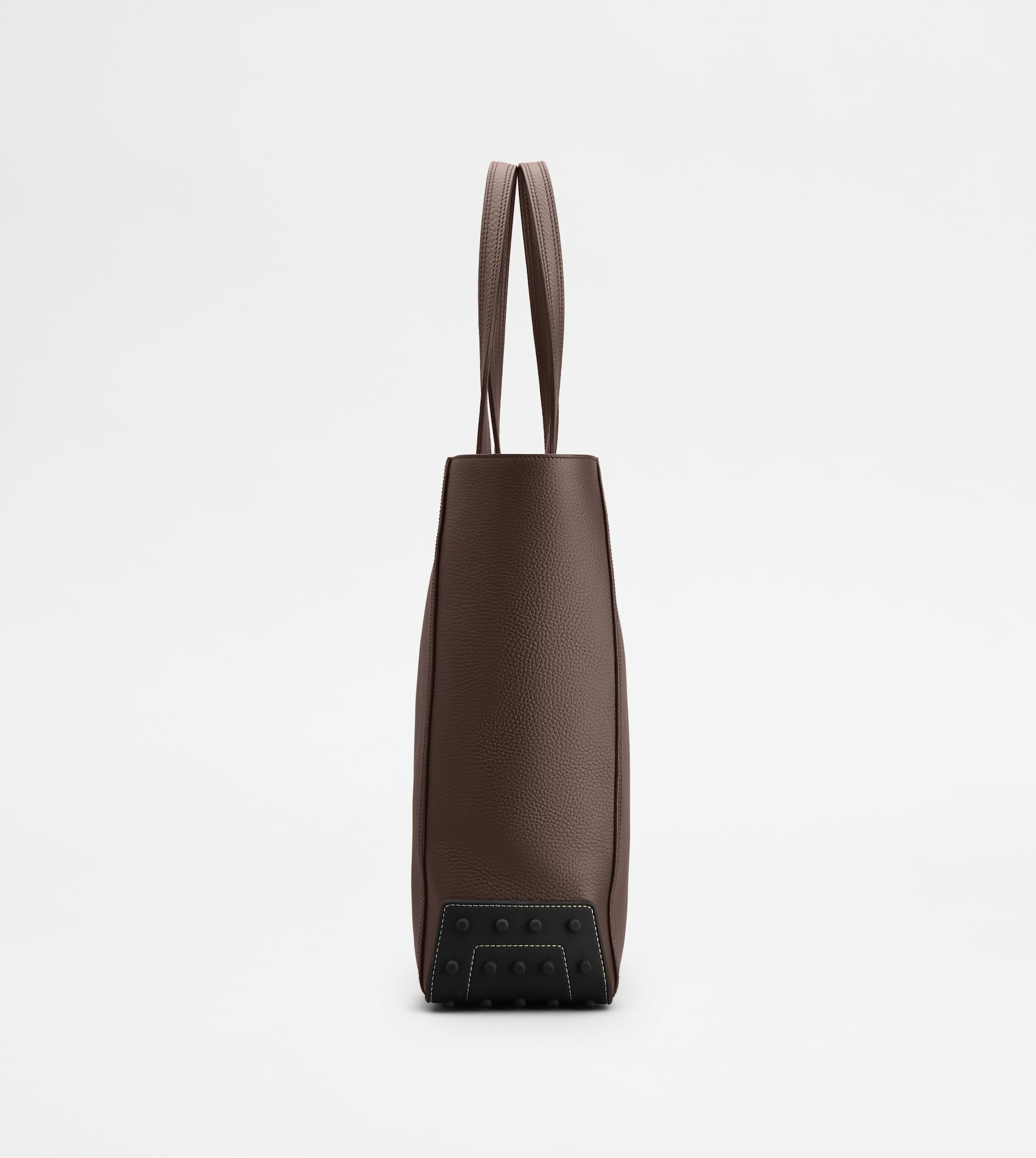 TOTE SHOPPING BAG IN LEATHER MEDIUM - BROWN - 2