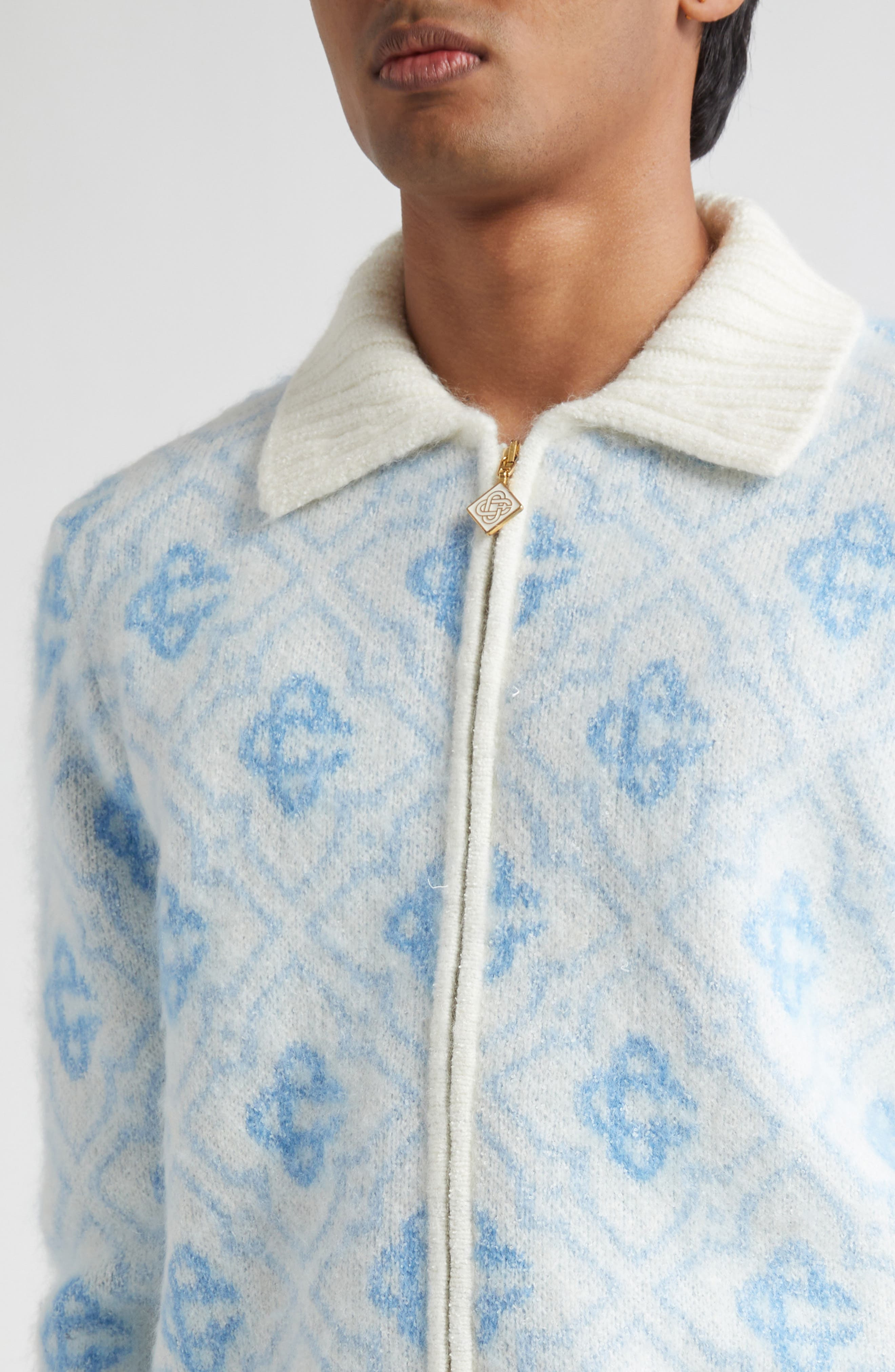 Casablanca Monogram Full Zip Cardigan at Nordstrom - 4