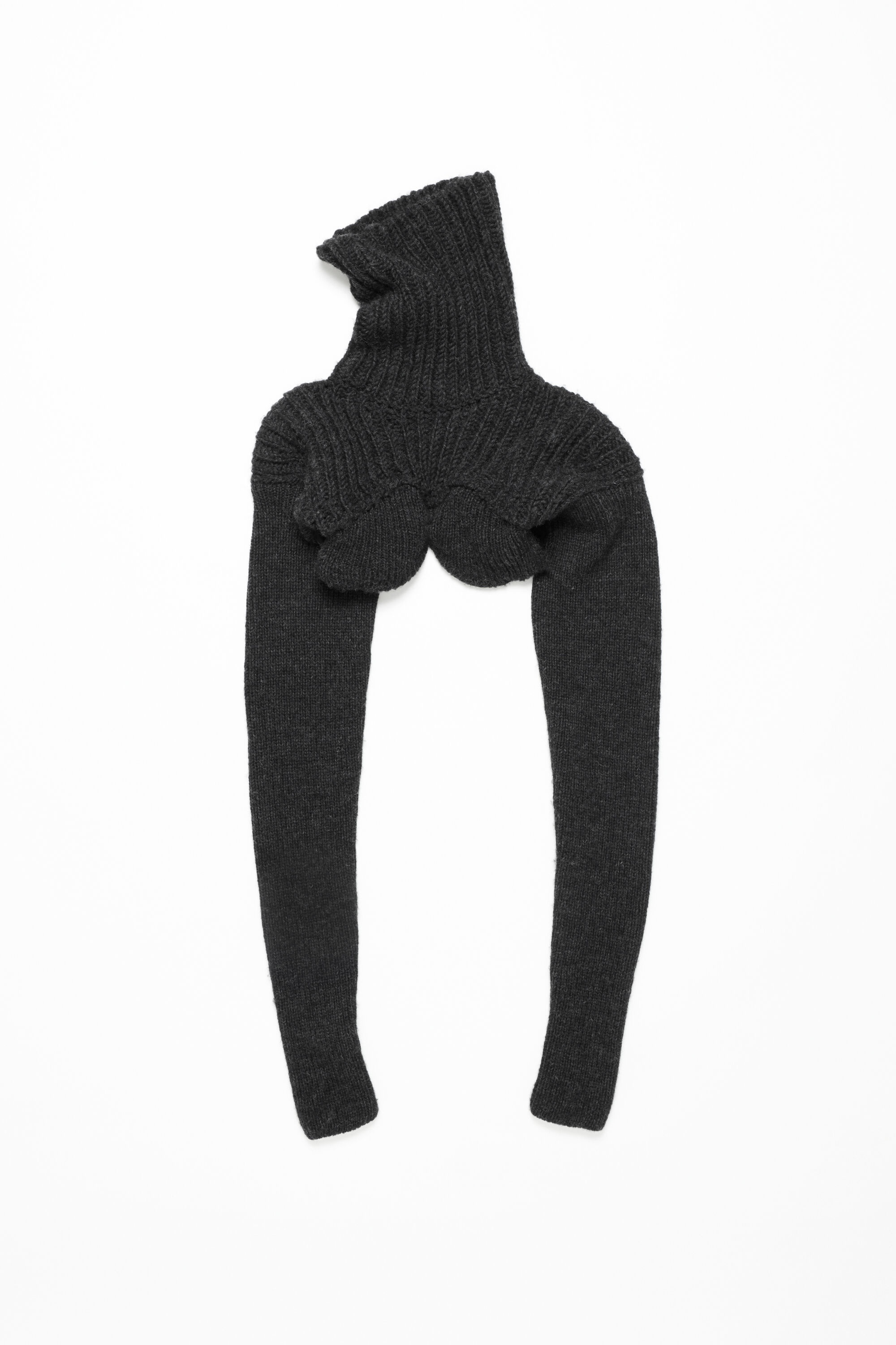 Cropped high neck knit - Anthracite/grey - 6