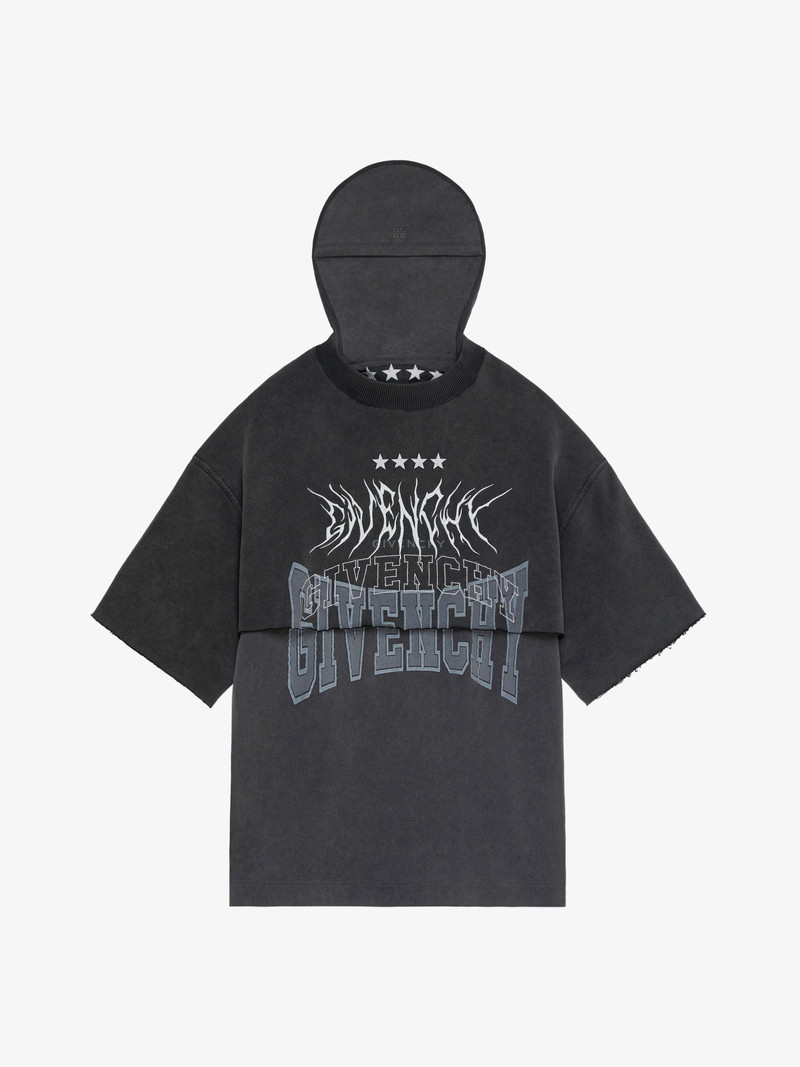 T-SHIRT IN EMBROIDERED JERSEY WITH OVERLAPPED EFFECT 1