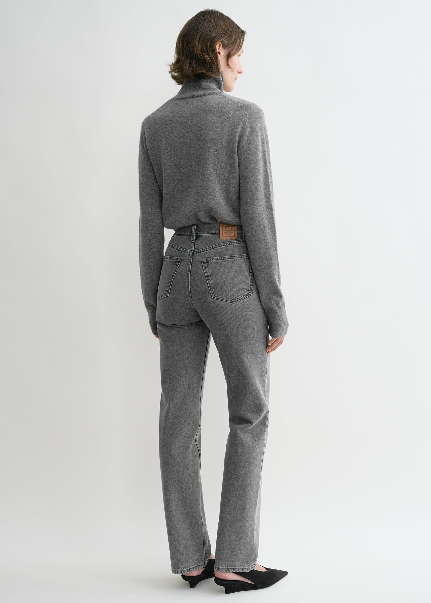 Classic cut denim full length mid grey - 4