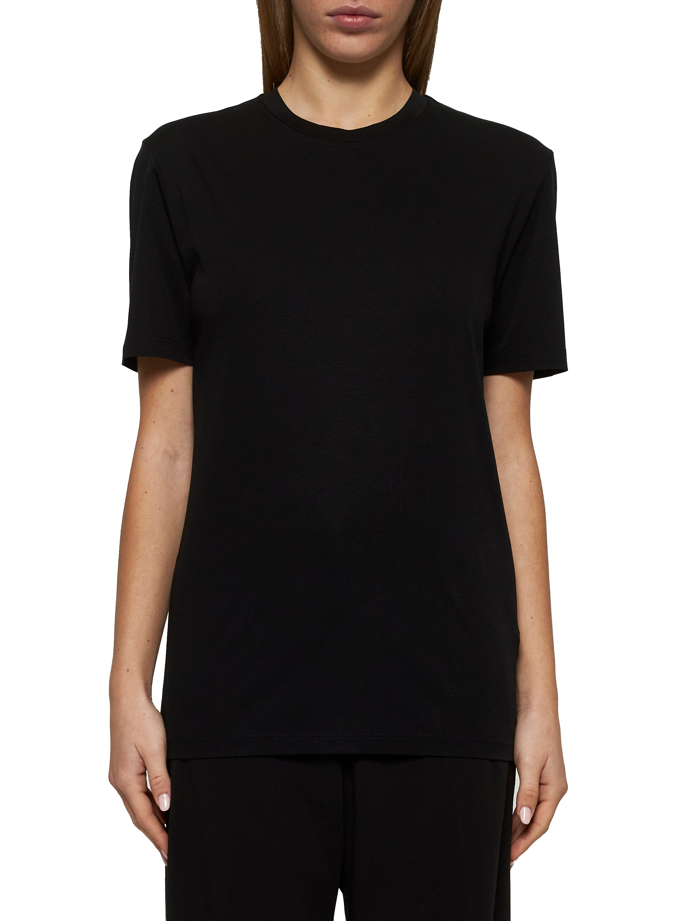 Jil Sander Women Black Cotton Jersey Crewneck T-Shirt - 2