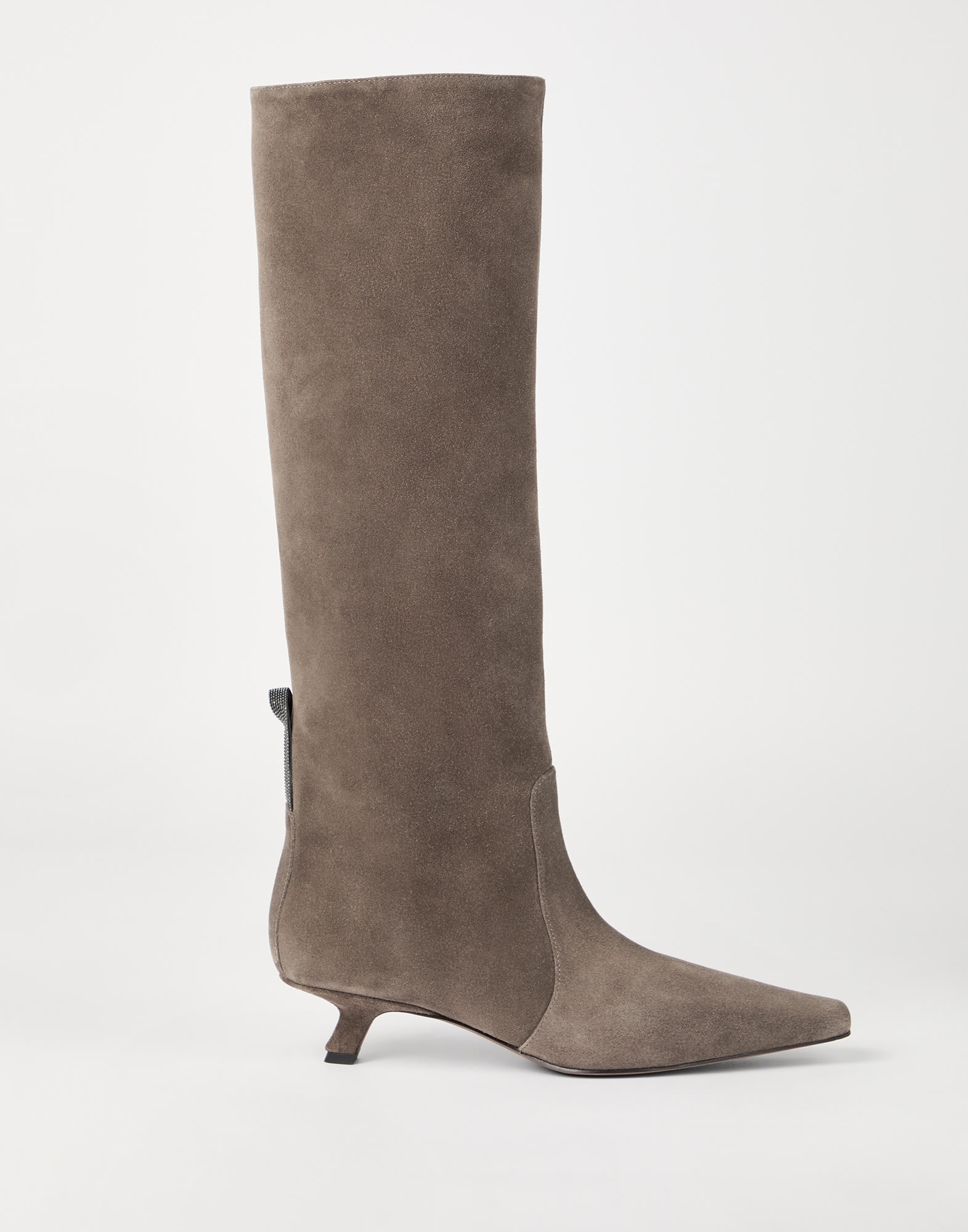 Suede city boots with shiny loop detail - 5