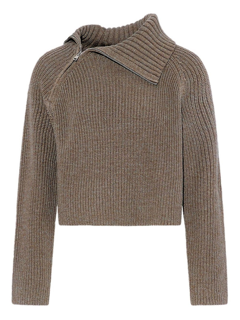 zip-neck ribbed sweater 1