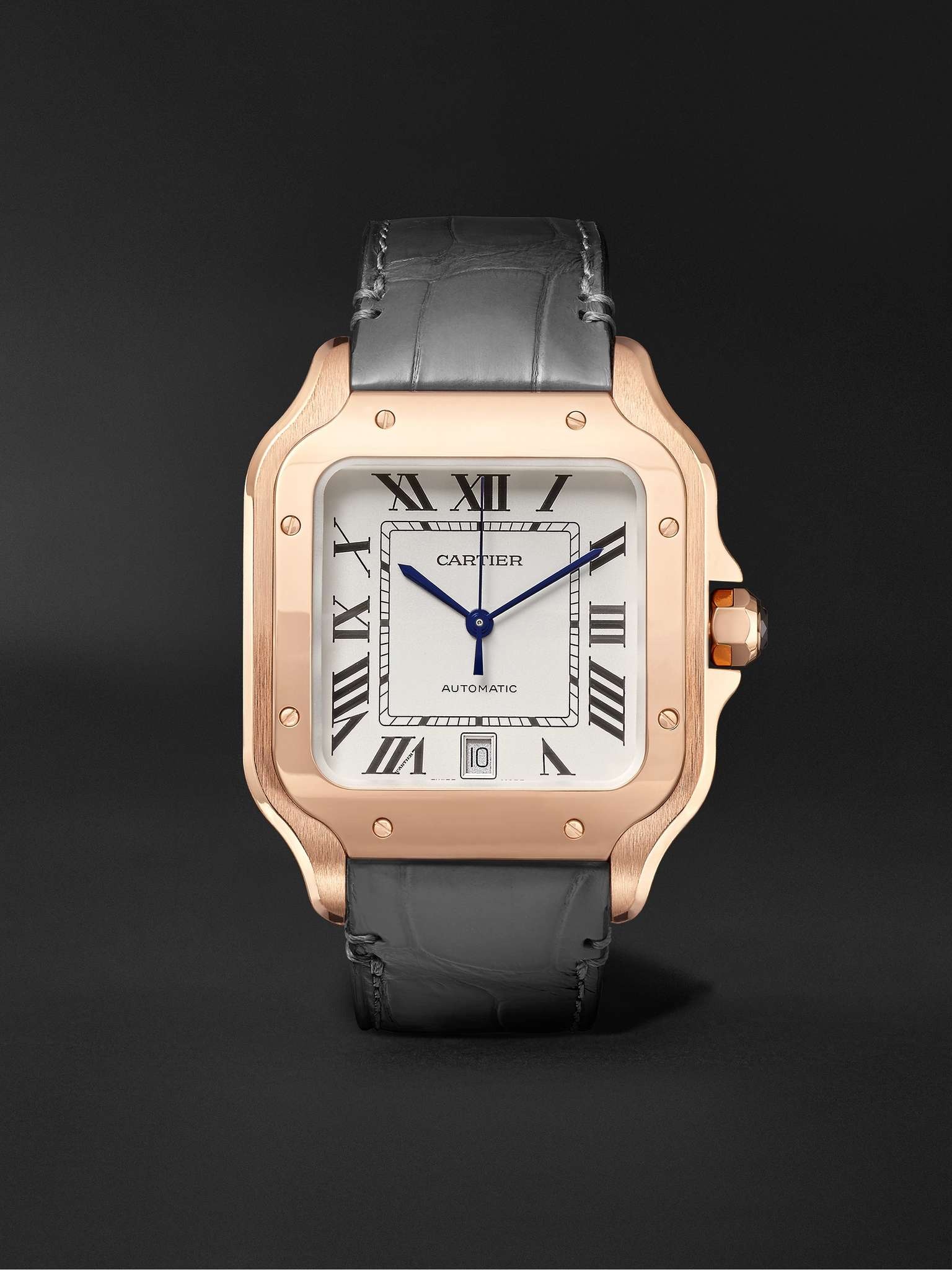 Santos Automatic 39.8mm 18-Karat Rose Gold Interchangeable Alligator and Leather Watch, Ref. No. WGS - 1