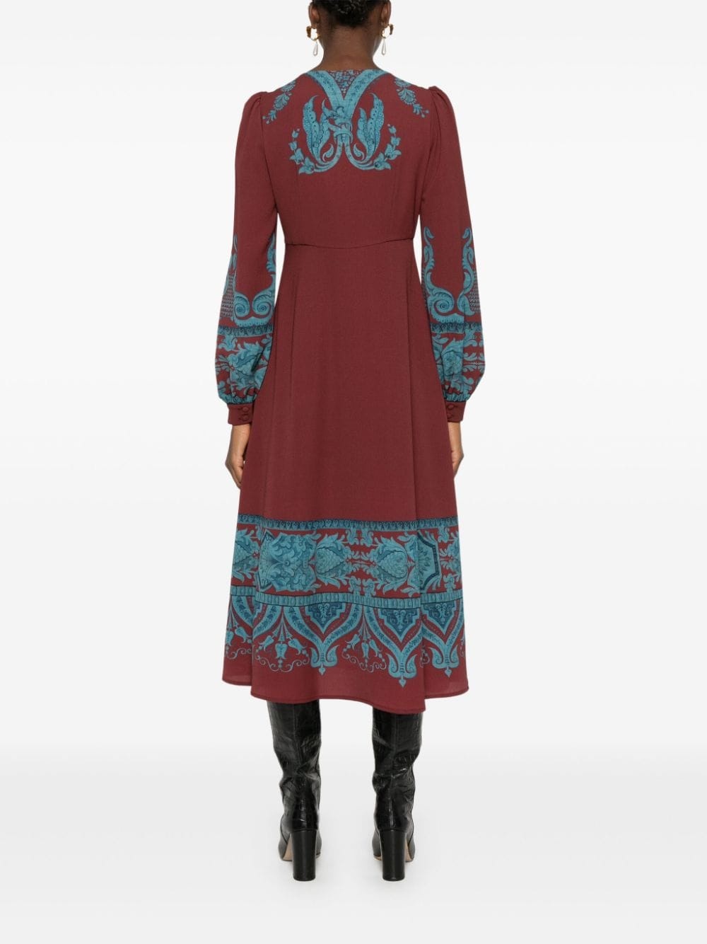 paisley midi dress - 4